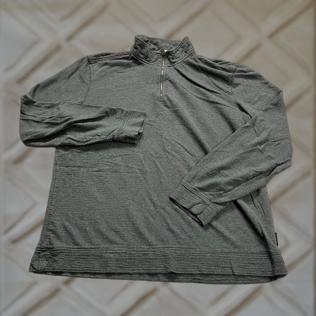 Calvin Klein VINTAGE Calvin Klein Jeans Men's Sweatshirt 1/4 Zip Pullover XL Gray Cotton Mock Neck Casual Active Size US XL / EU 56 / 4 - 1 Thumbnail