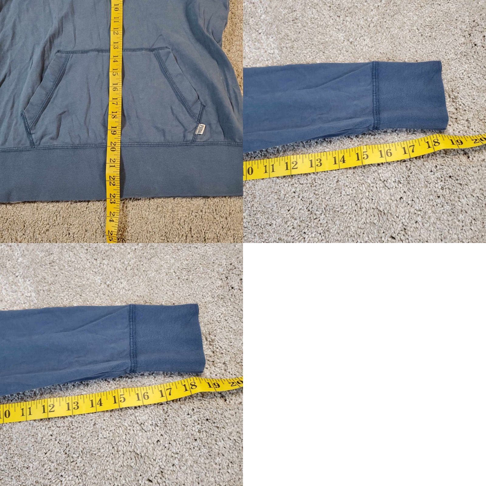 Puma Puma Hoodie Womens M Blue Logo Long Sleeve Button Up Henley Casual Pullover Easy Care Lightweight Pockets Regular Shirt/Outerwear Size M / US 6-8 / IT 42-44 - 8 Thumbnail