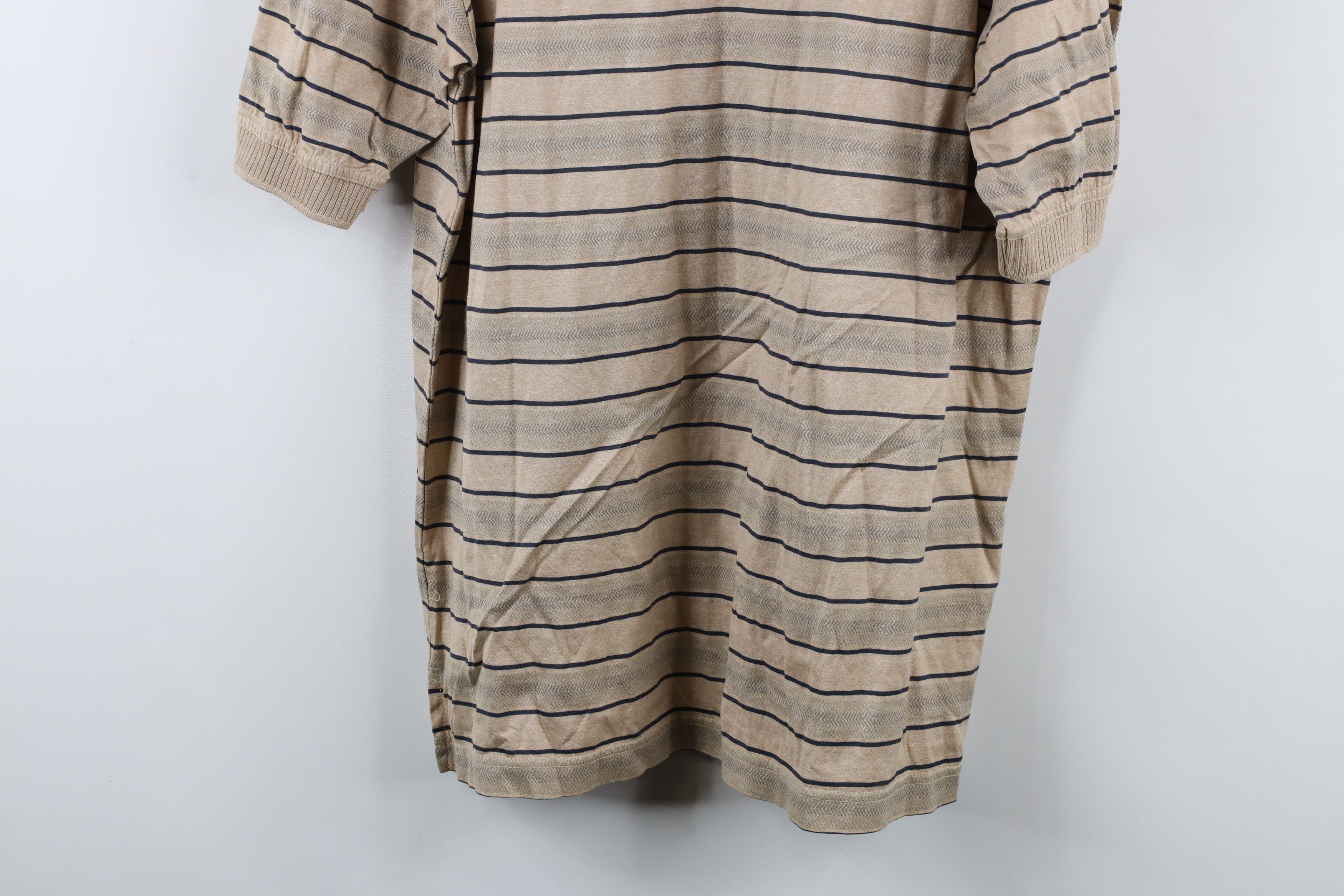 PING × Vintage Vintage 90s Ping Golf Striped Short Sleeve Polo Shirt Beige Size US L / EU 52-54 / 3 - 10 Thumbnail