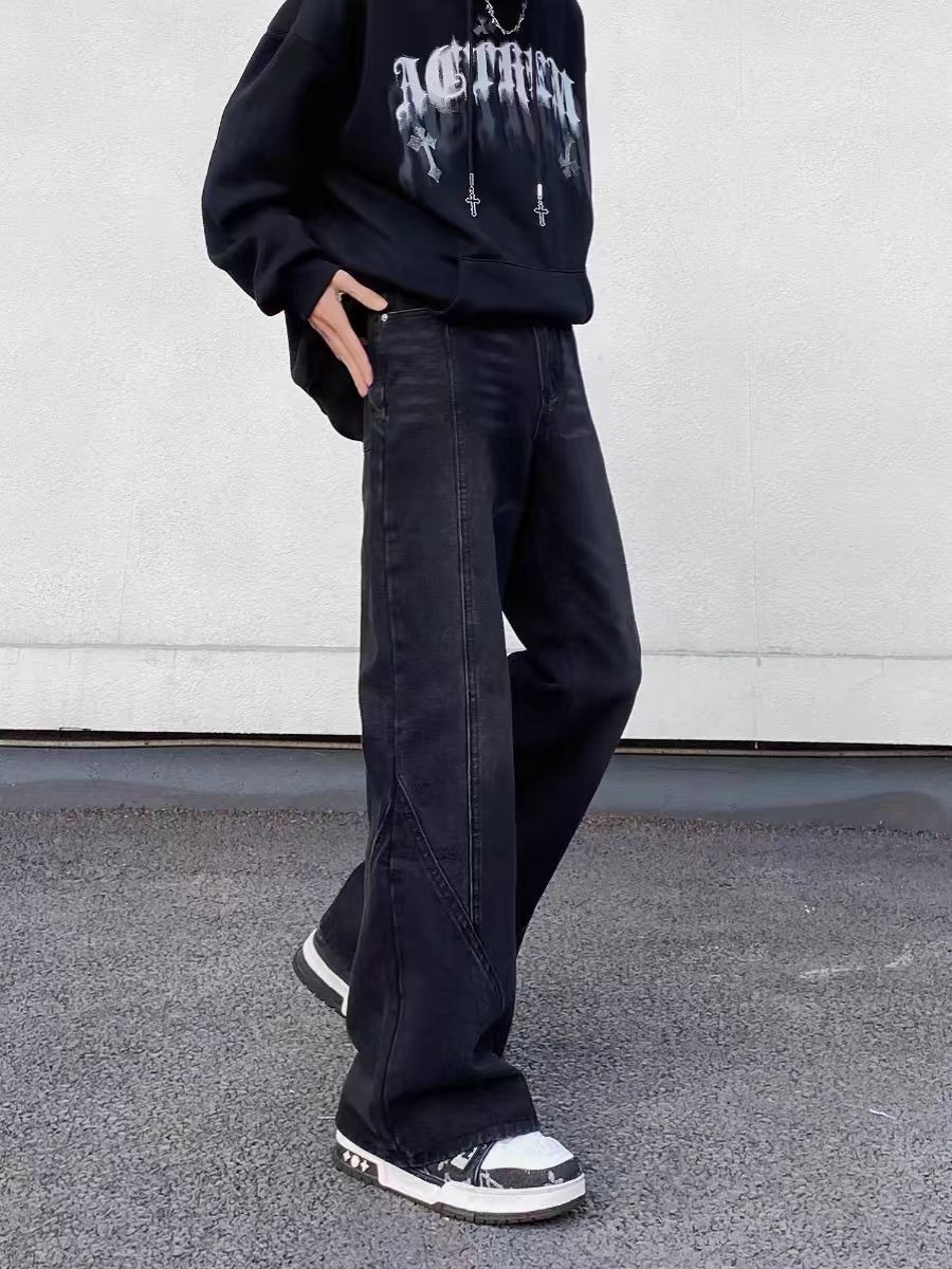 Designer × Jean × Vintage High Street Vintage Washed Spliced Micro Flare Jeans Size US 34 / EU 50 - 3 Thumbnail