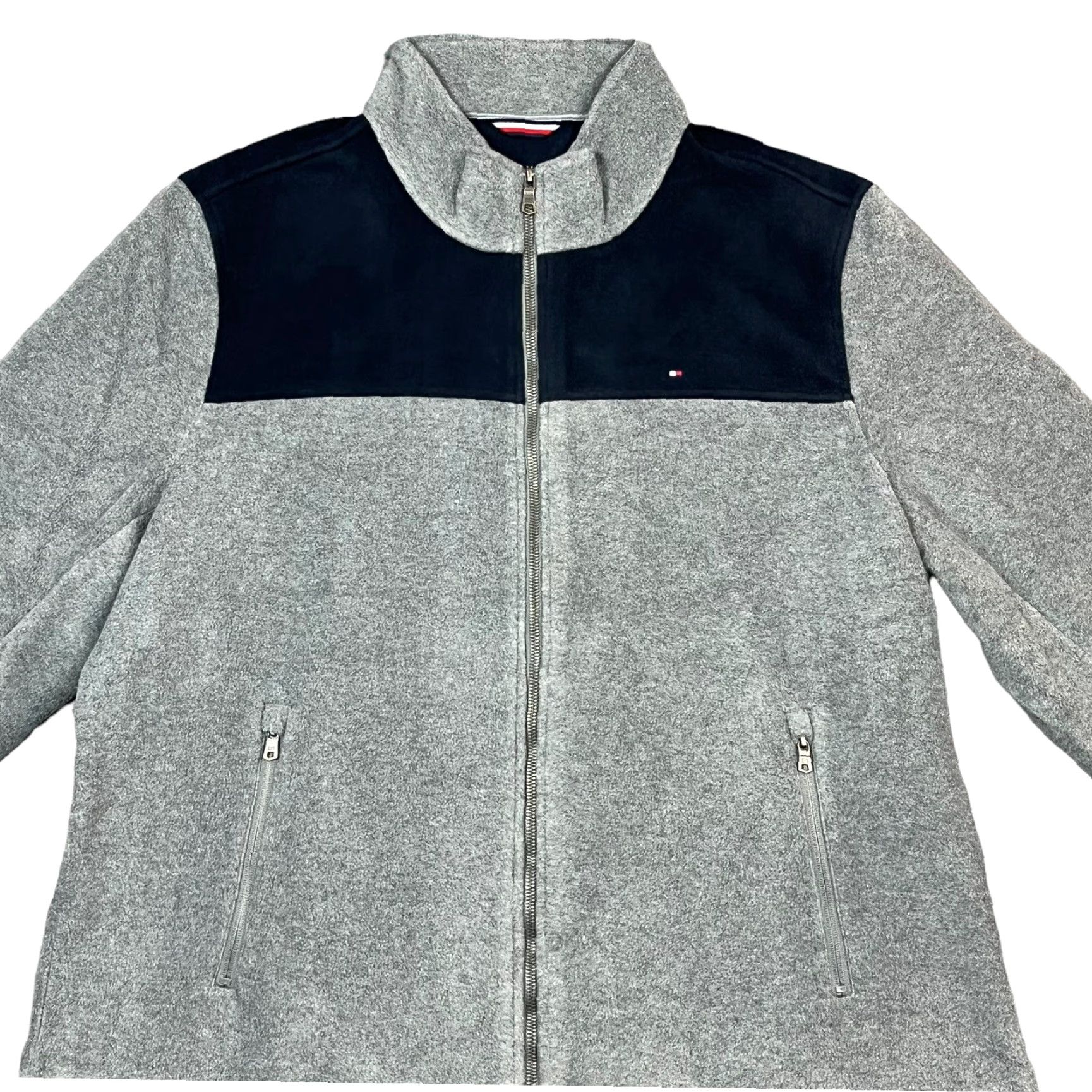 Tommy Hilfiger Tommy Hilfiger Mens Classic Polar Fleece Jacket 2XL Gray Navy Zippered Pockets Jacket Size US XXL / EU 58 / 5 - 7 Thumbnail