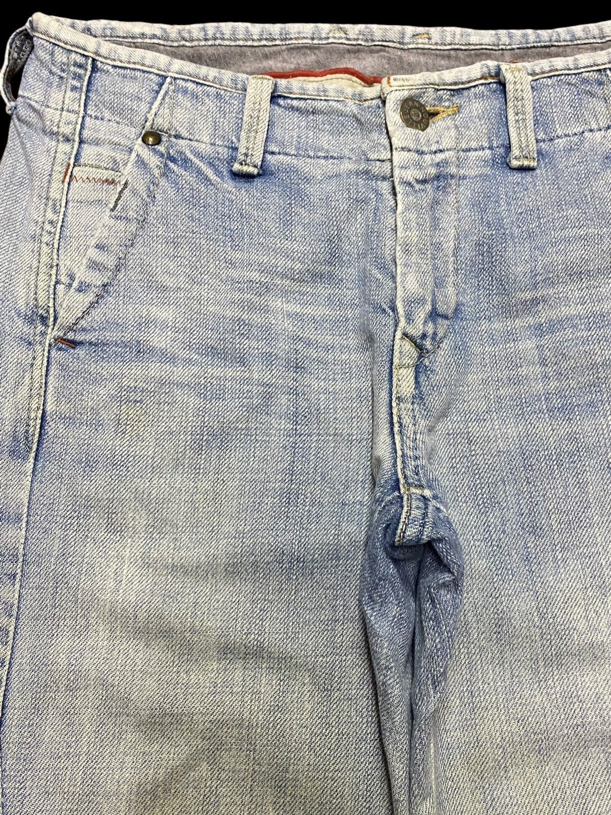 Japanese Brand Vintage Nouvelle Aggressive Woman Faded Flare Jeans Size 28" / US 6 / IT 42 - 7 Thumbnail
