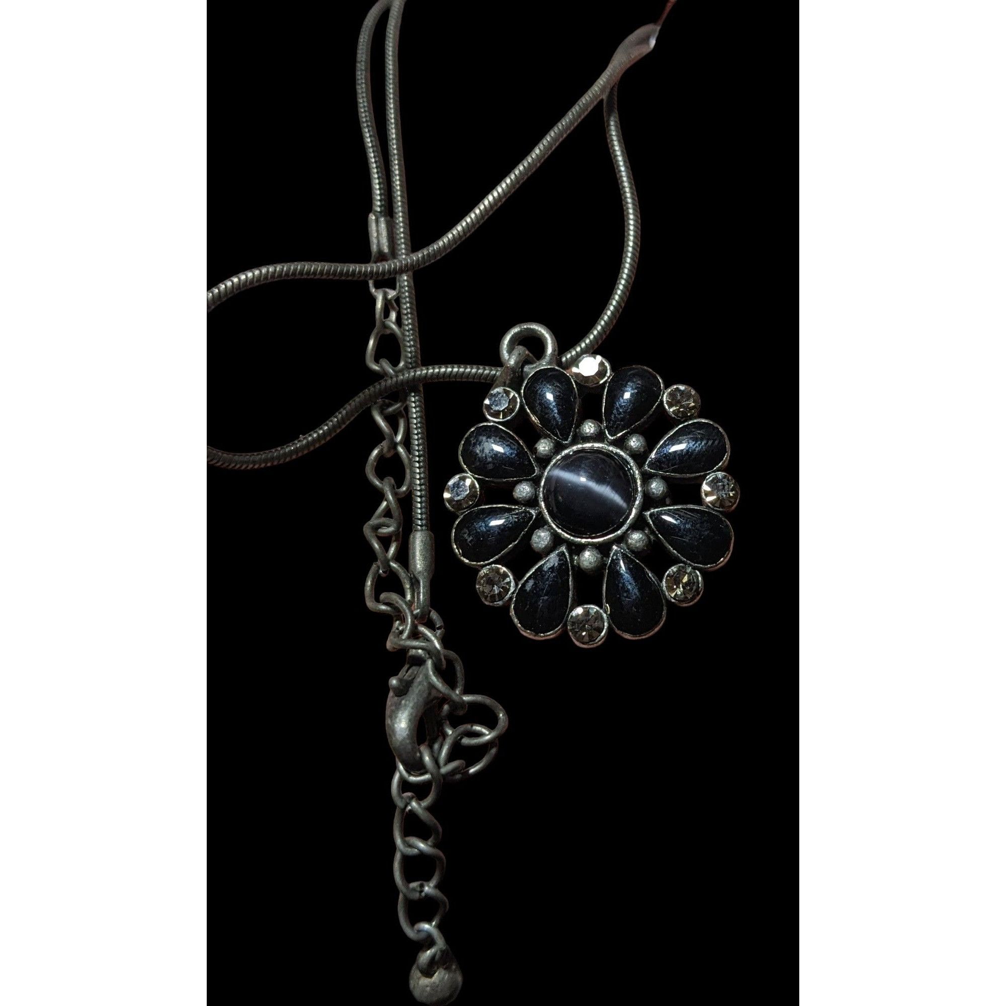 Other Gothic Floral Cateye Gem Pendant Necklace Size ONE SIZE - 5 Thumbnail