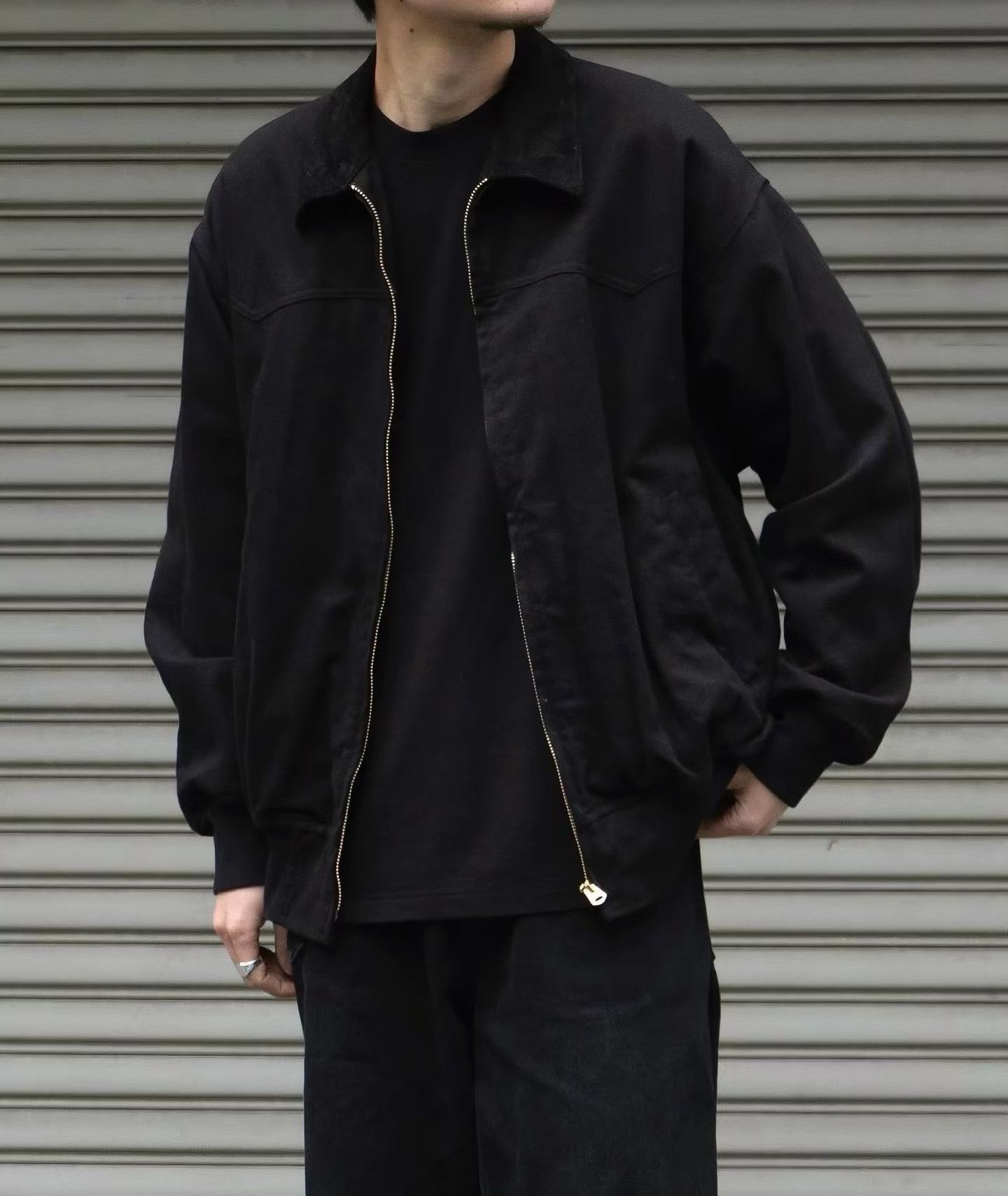 Comoli COMOLI Black Drill Zip Jacket Size US M / EU 48-50 / 2 - 1 Thumbnail