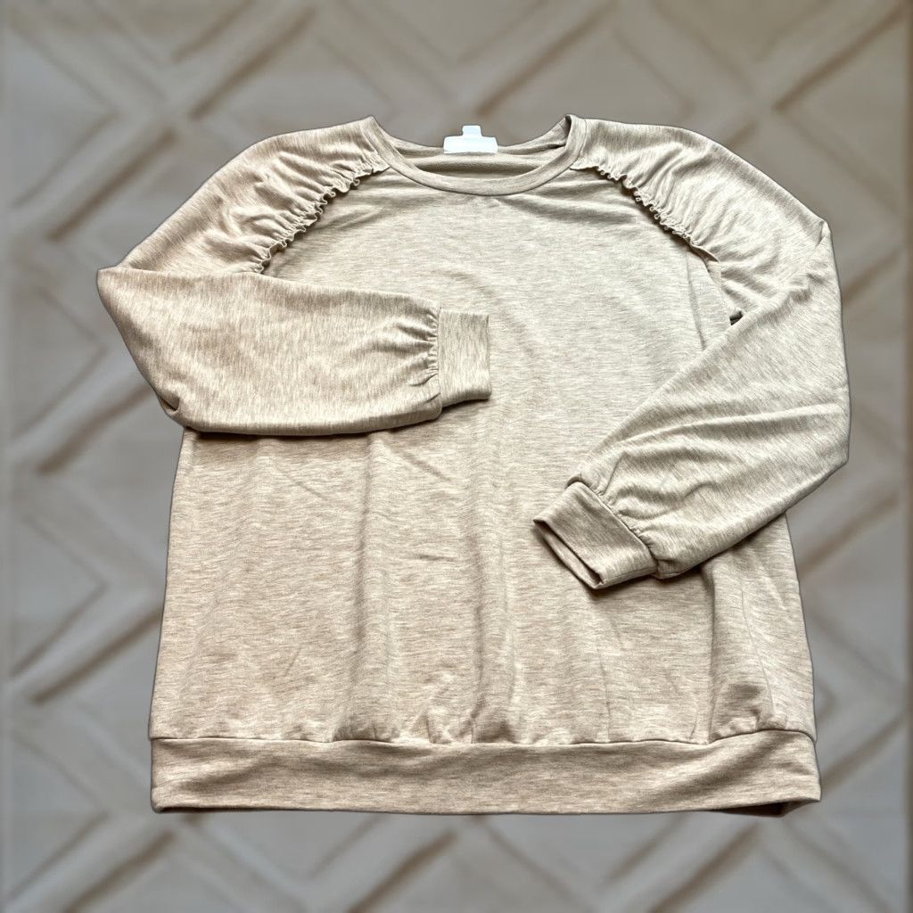 Vintage Motherhood Maternity Sweatshirt Womens Small Tan Beige Stretch Pullover Soft Top Size S / US 4 / IT 40 - 1 Thumbnail