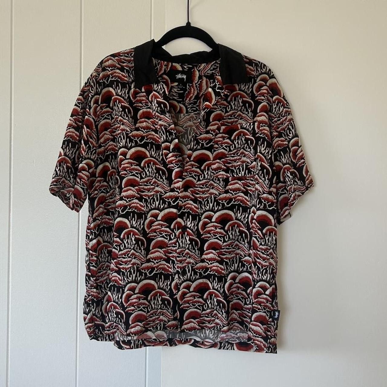 Stussy Stüssy Red & Black Mushroom Print Button Up Size US S / EU 44-46 / 1 - 2 Thumbnail