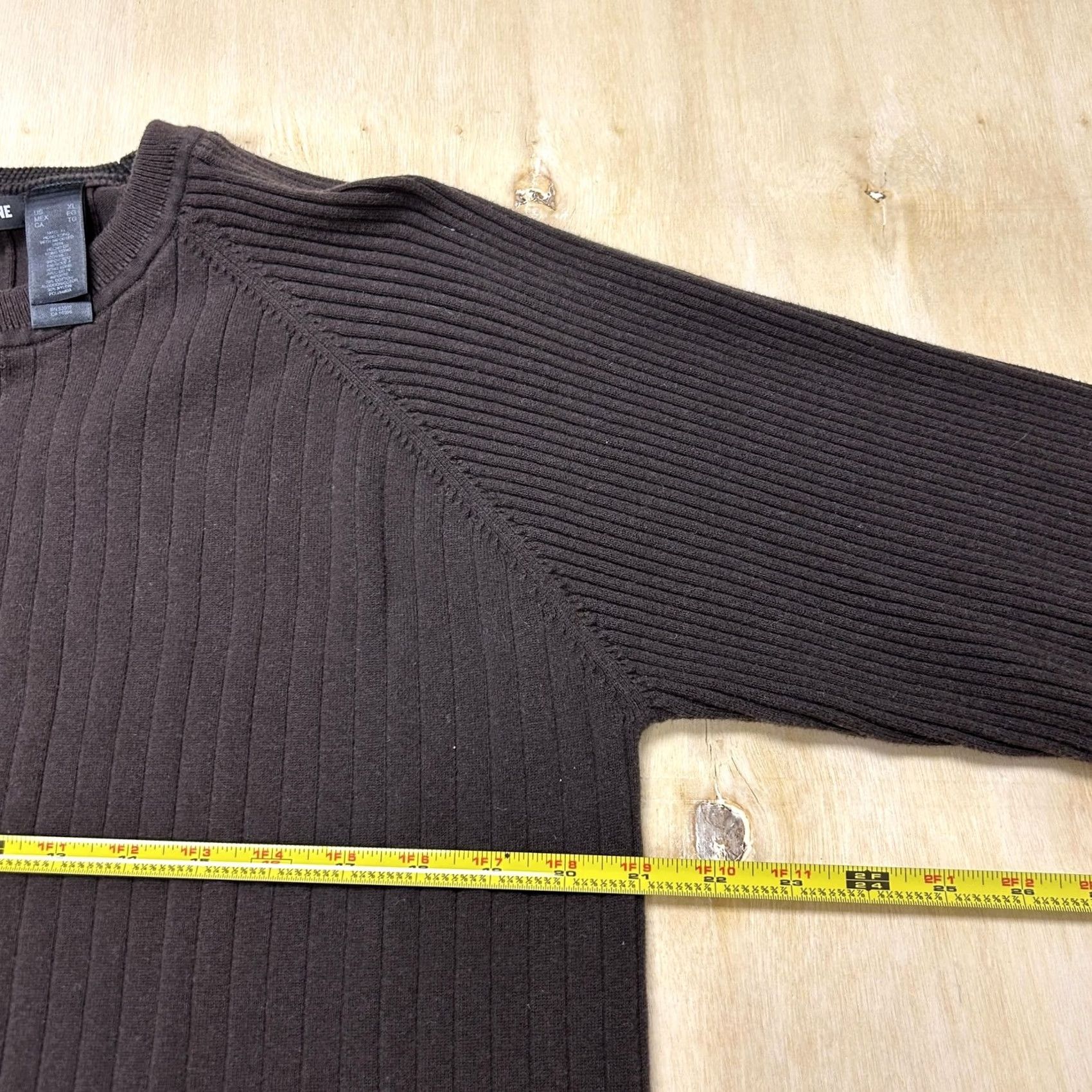 Liz Claiborne Claiborne Sweater Womens XL Brown Ribbed Knit Crewneck Pullover Long Sleeve Y2K Size XL / US 12-14 / IT 48-50 - 5 Thumbnail