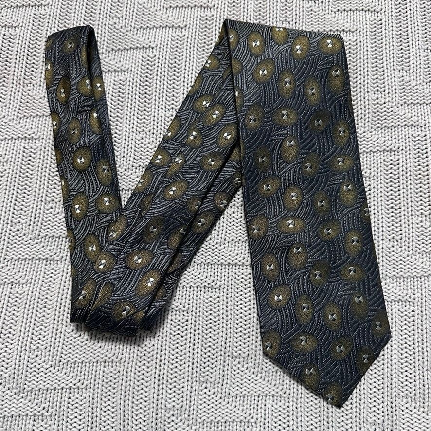 Alexander Julian Alexander Julian gray green abstract silk tie Size ONE SIZE - 1 Thumbnail