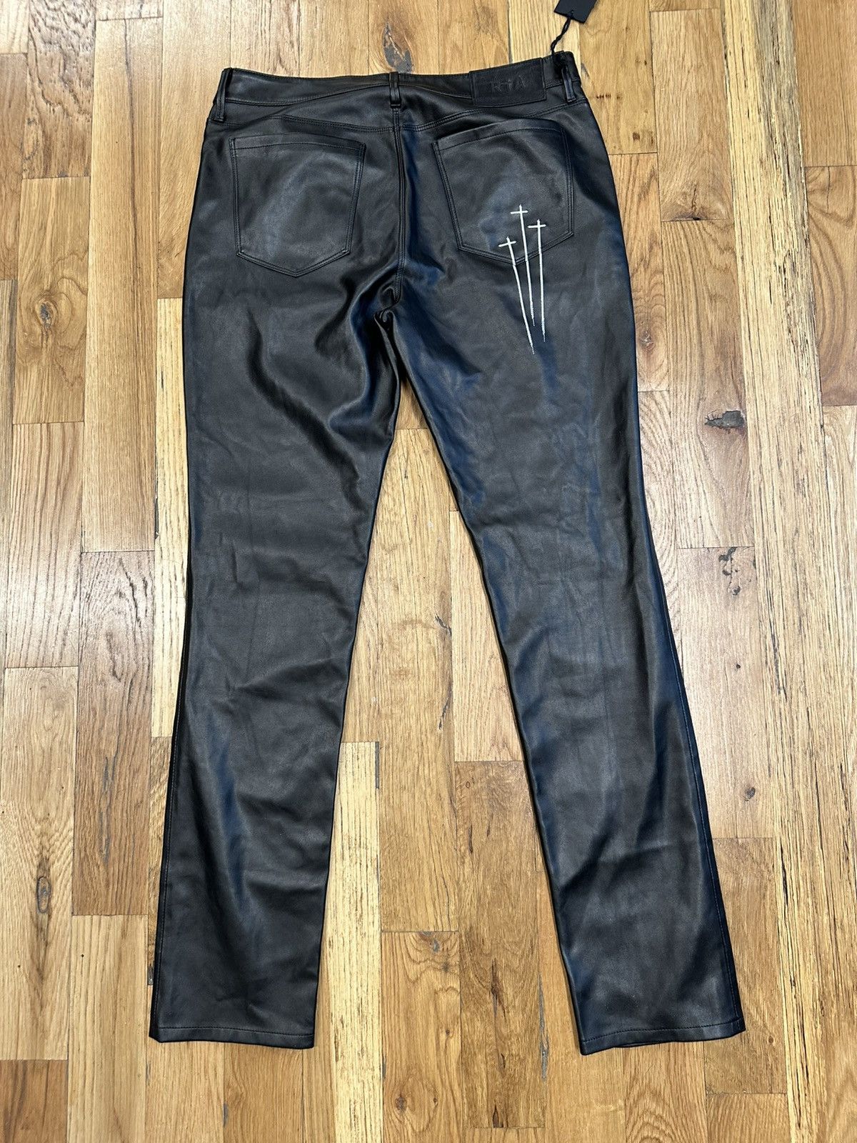 Rta Rta Peccare Sanctus Black Leather Jeans Size 32 Size US 32 / EU 48 - 2 Thumbnail