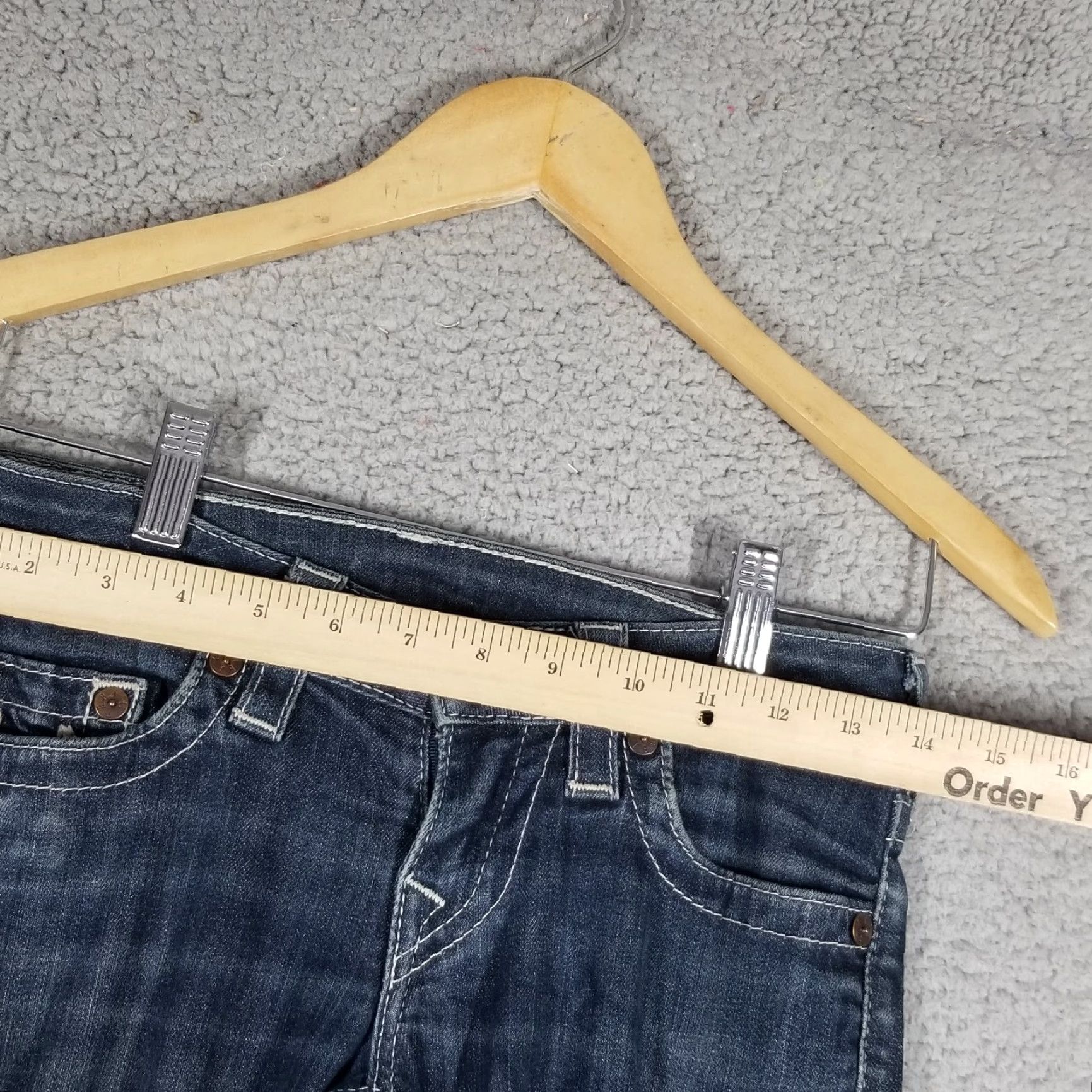 True Religion VINTAGE True Religion Women’s Skinny Jeans Dark Blue Size 25 Low Waist Distressed Stretch Denim Size 42" / US 20 - 3 Thumbnail