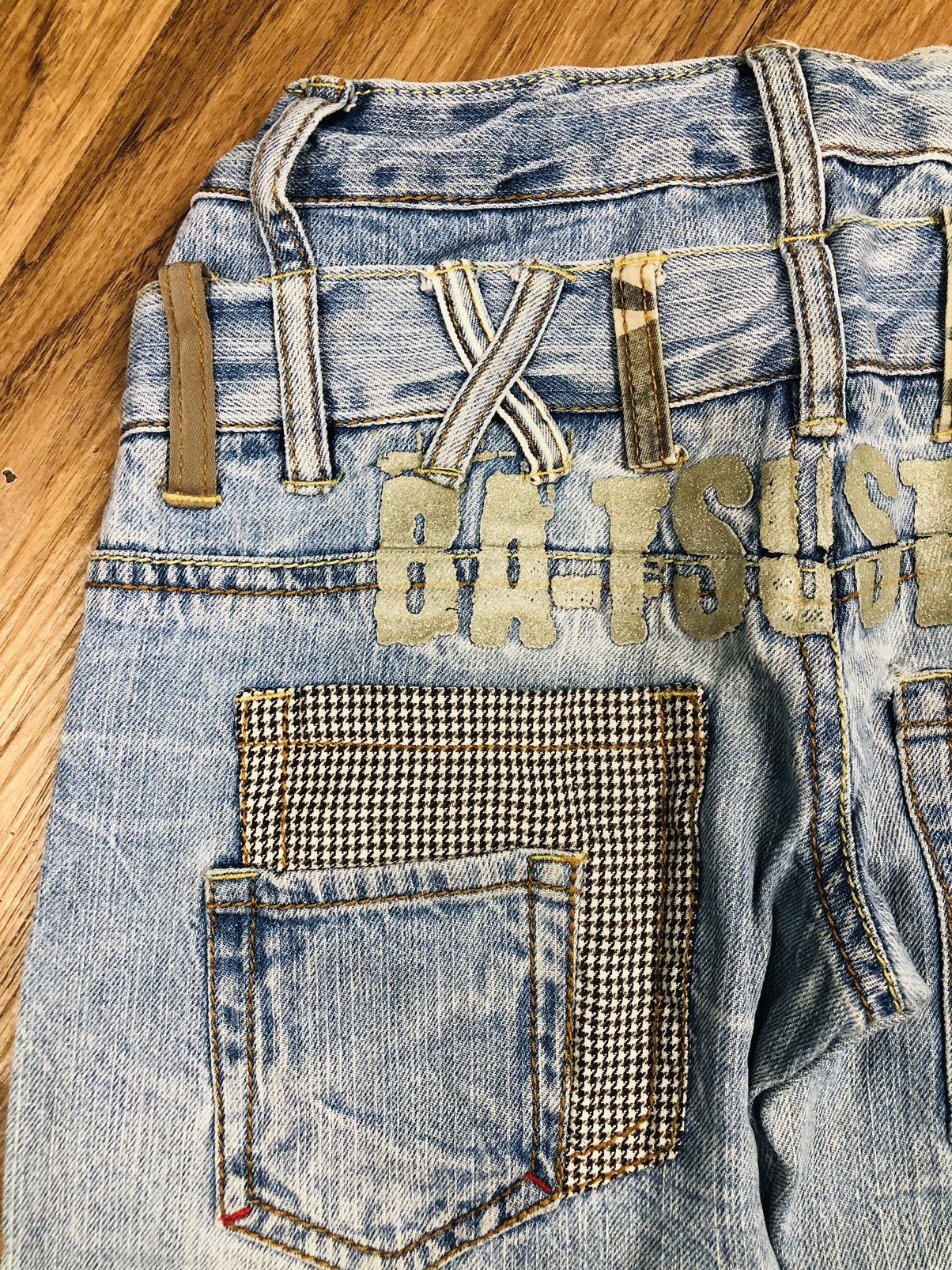 Japanese Brand BA-TSU STUDIO Y2K Reworked Distressed Denim (37) Size US 27 - 16 Thumbnail