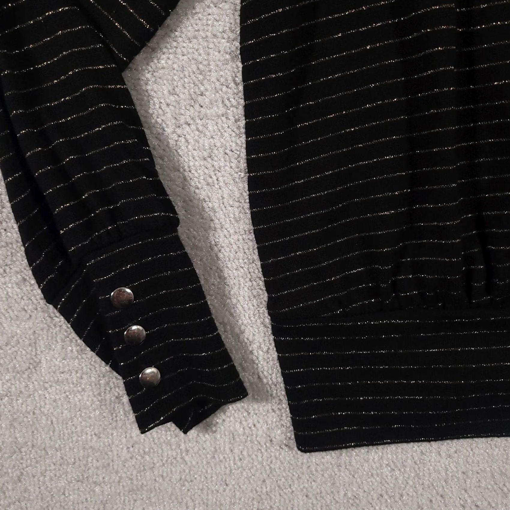 Apt. 9 Apt 9 Long Sleeve Black & Gold Stripes Banded Knit Shirt Womens Large Size L / US 10 / IT 46 - 4 Thumbnail