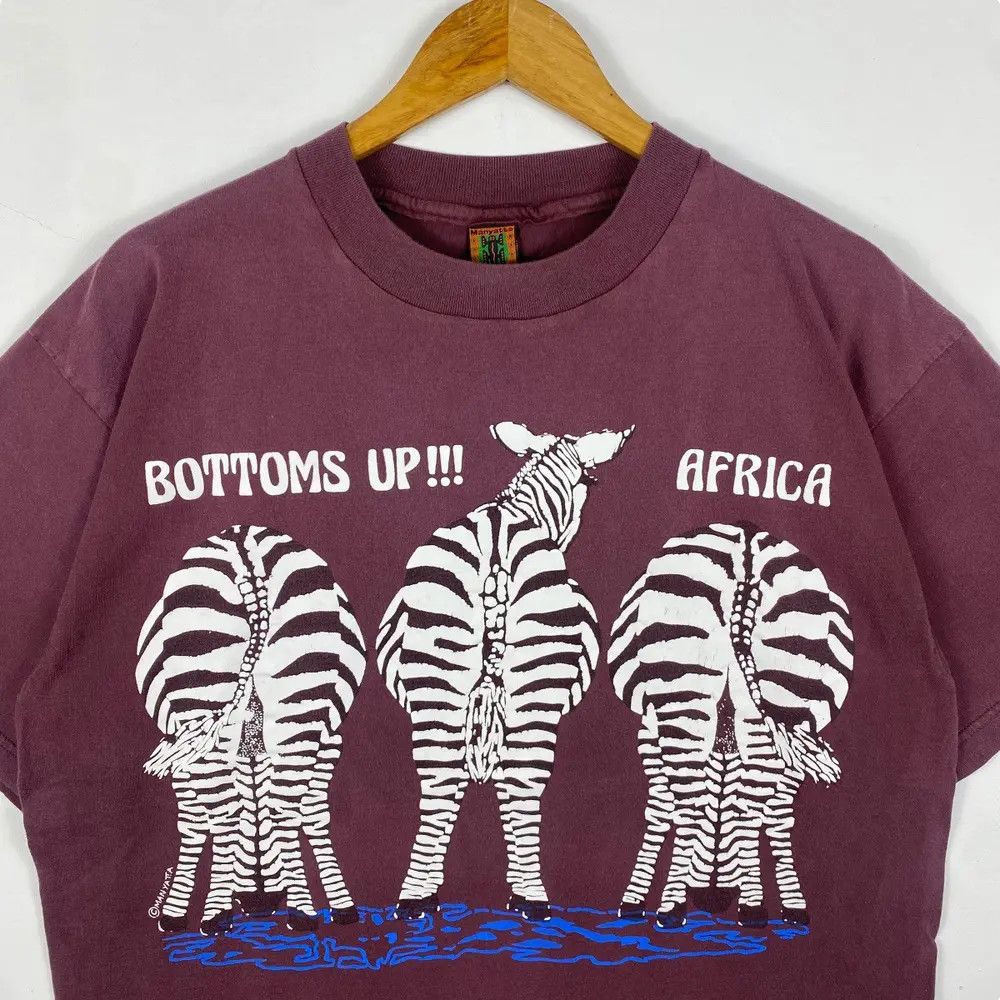 Vintage Vintage 90's MANYATTA Bottoms Up Africa Graphic Tee Shirt Size US L / EU 52-54 / 3 - 2 Thumbnail