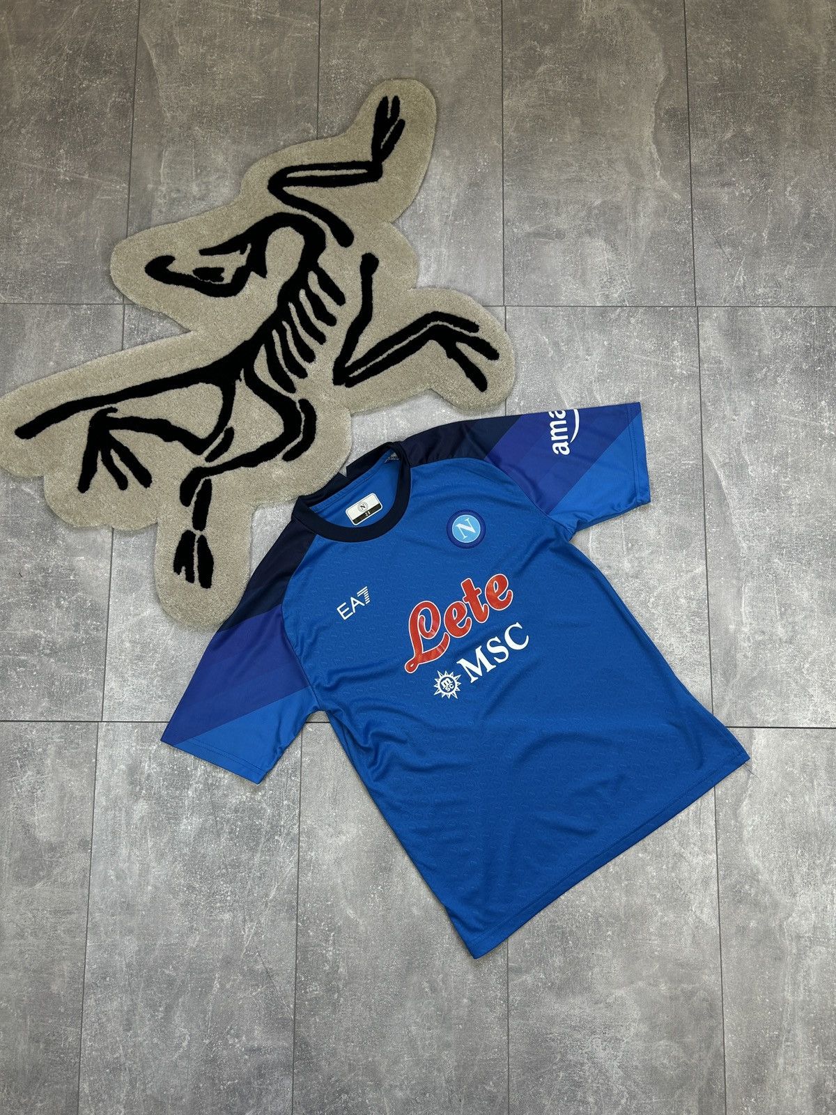 Emporio Armani × Vintage Mens Vintage EA7 SC Napoli T-shirt soccer jersey SSCN Size US S / EU 44-46 / 1 - 1 Thumbnail