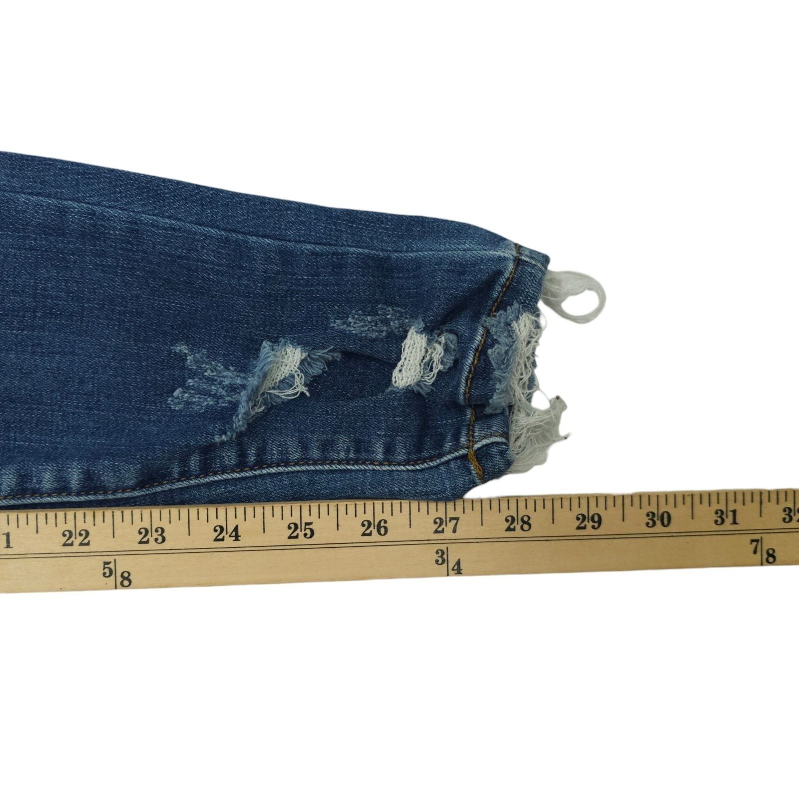 Kancan USA KanCan Gemma Skinny Jean 0/23 Mid Rise Distressed Raw Hem Size 22" - 16 Thumbnail