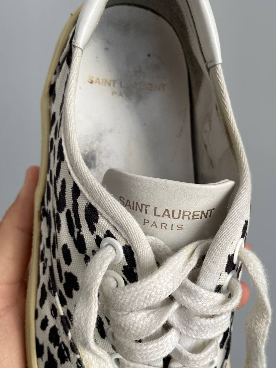 Saint Laurent Paris SS16 Baby Cat Print Low Sneakers