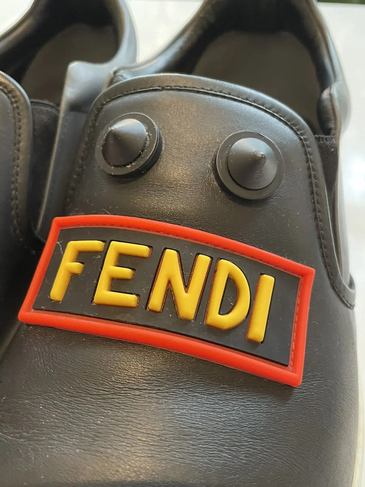 Fendi Fendi "Love Fendi" Leather Slip-On Sneakers Size US 10 / EU 43 - 4 Thumbnail