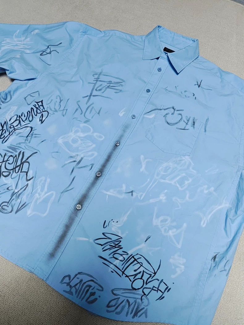 Balenciaga Balenciaga 24 FW Graffiti Mud Paint Long Sleeve Shirt 2502- Size US S / EU 44-46 / 1 - 4 Thumbnail