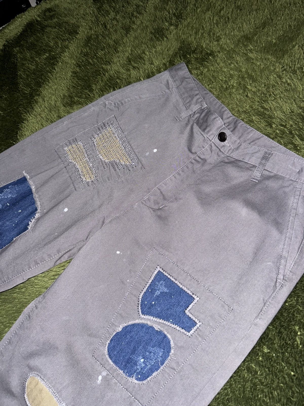 Japanese Brand Mahagrid (korean brand) Repair Detail Washed Chino Pants Size US 32 / EU 48 - 2 Thumbnail