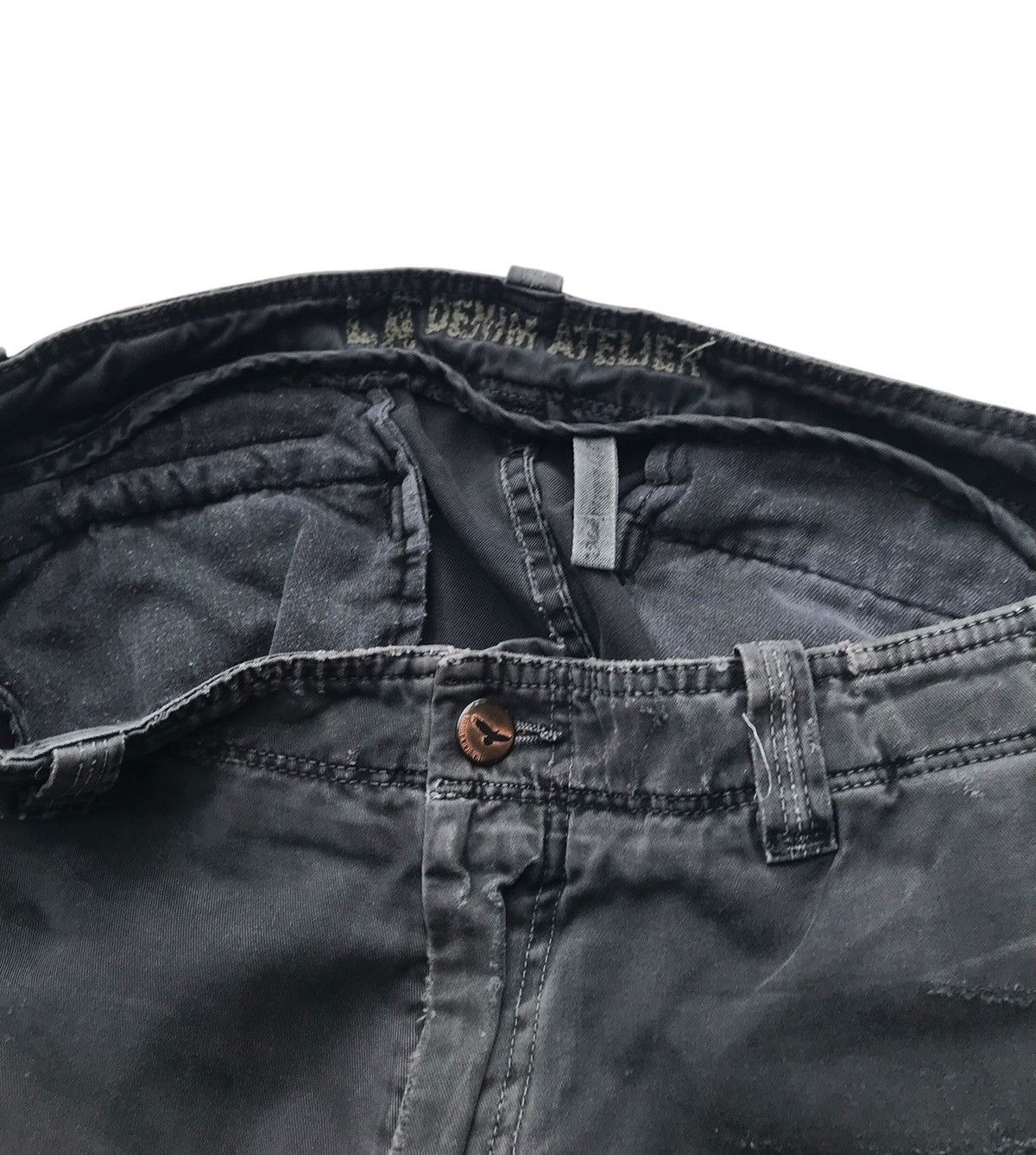 Designer LA Denim Artelier Ripped Streetwear Distressed Pants Size US 35 - 3 Thumbnail