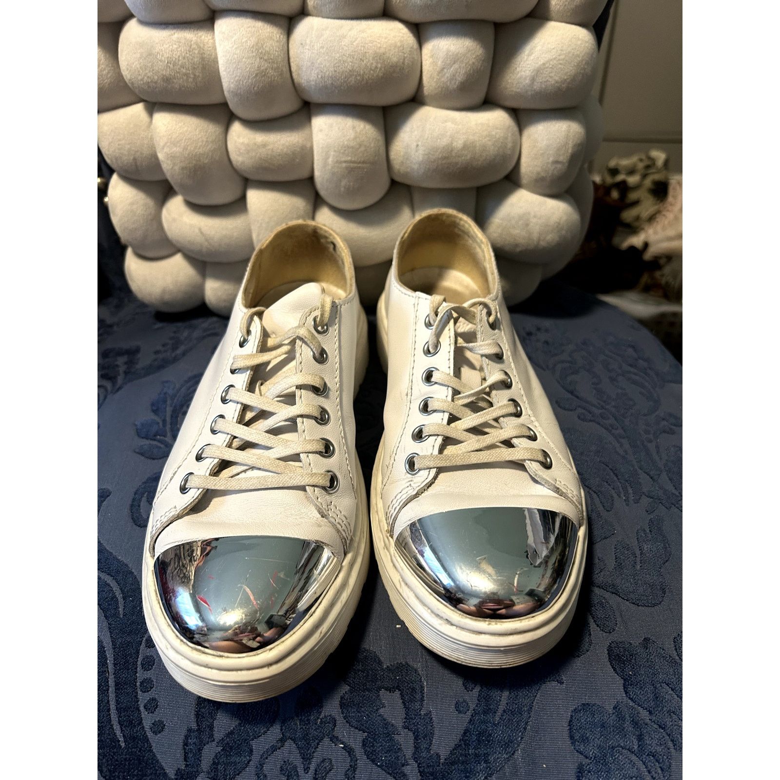 Dr. Martens Dr Martens Alexei White Sneakers with Metal Toe size 7/EU 38 Size US 7 / IT 37 - 3 Thumbnail