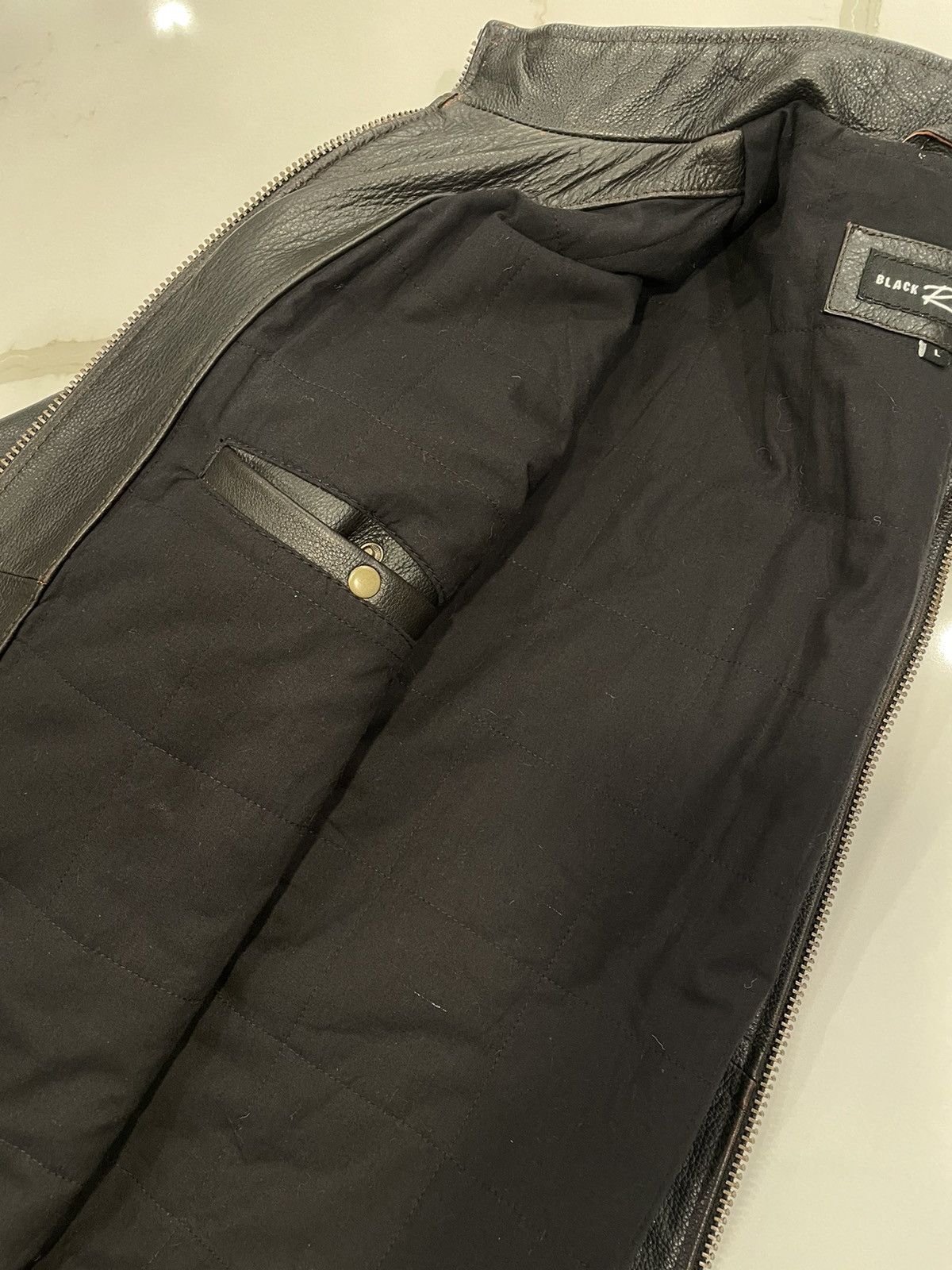 Black Rivet Leather biker jacket Size US L / EU 52-54 / 3 - 8 Thumbnail