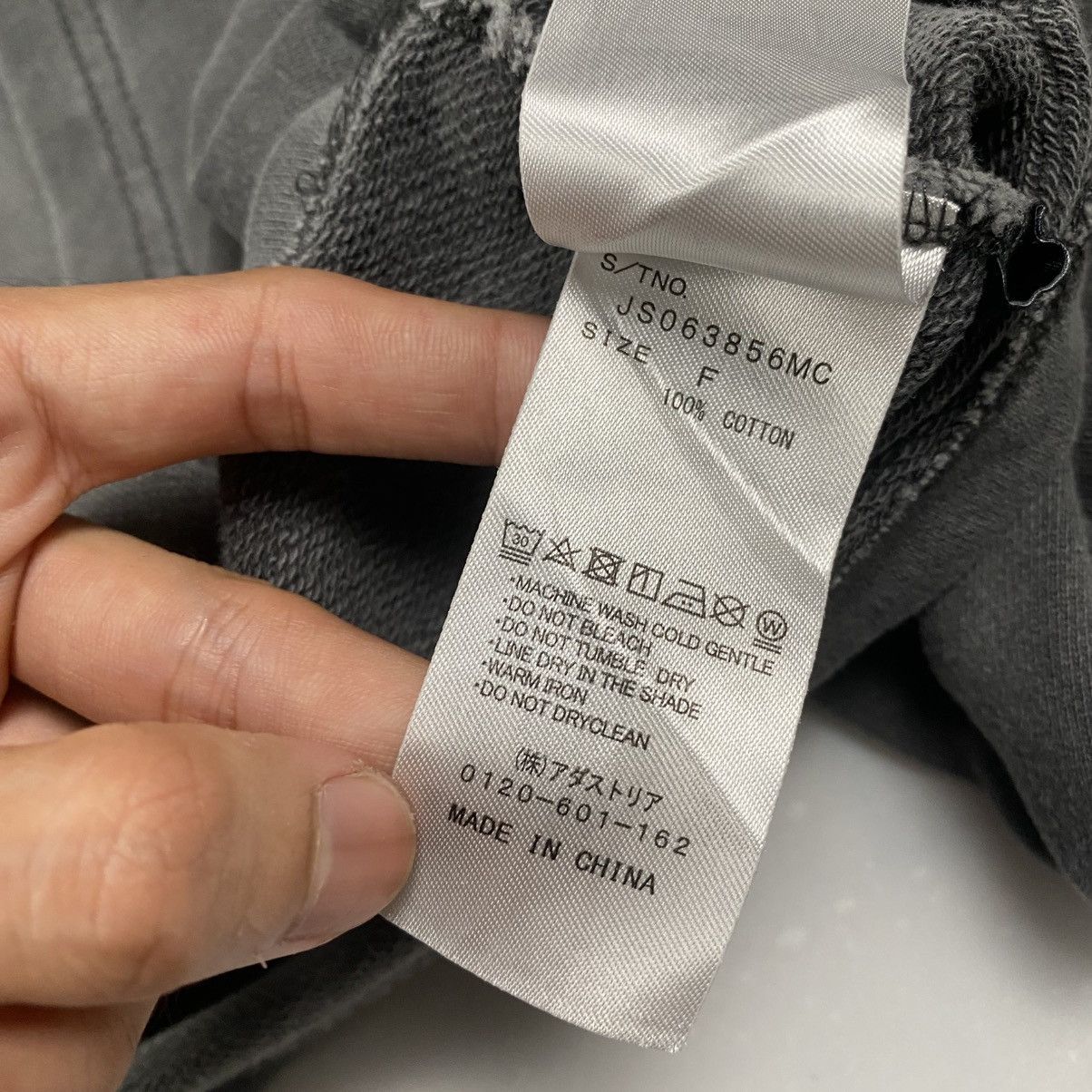 Japanese Brand Blank Washed Grey Quarter Zip Crop Sweatshirt Size M / US 6-8 / IT 42-44 - 5 Thumbnail