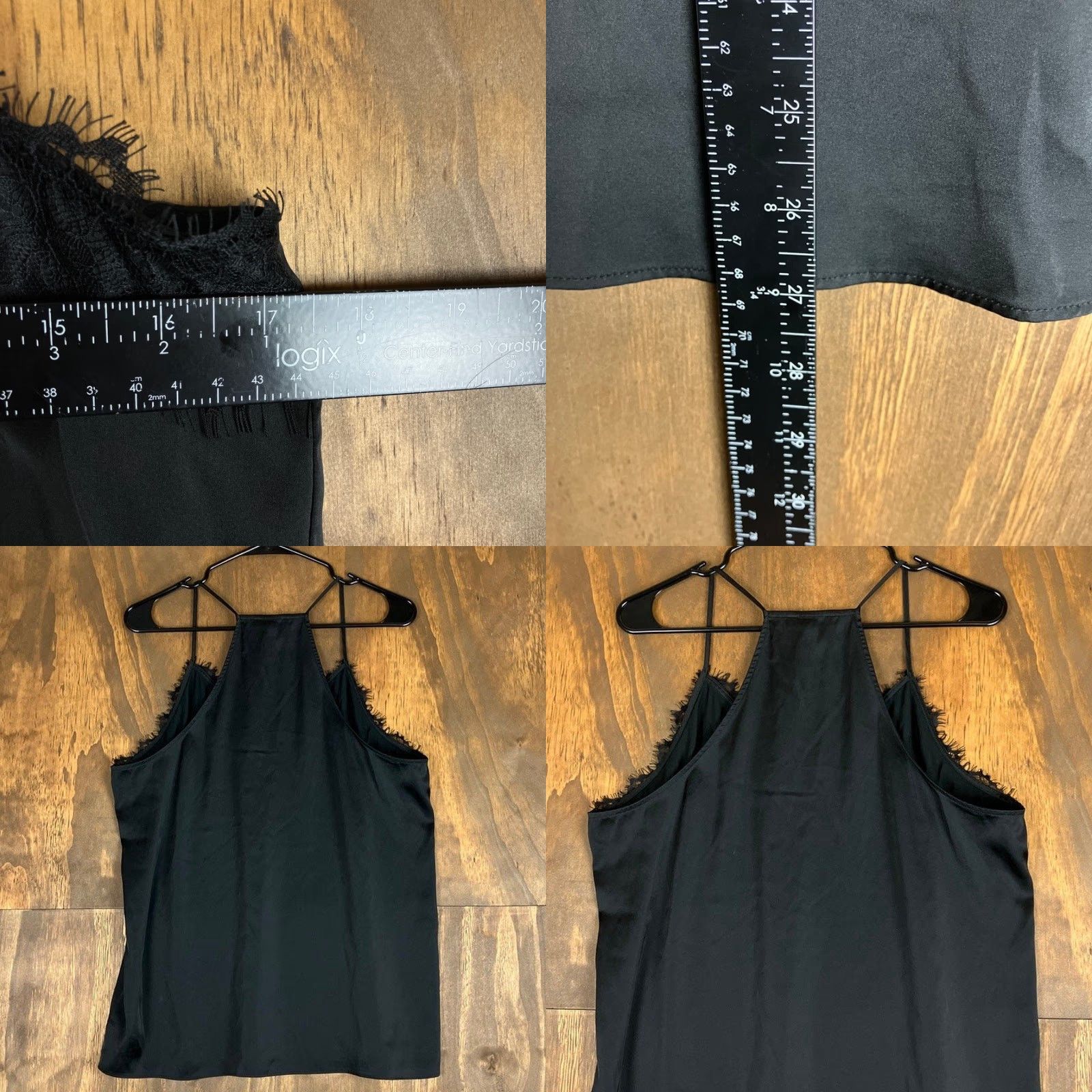 Express VINTAGE Express Womens Blouse Black V Neck Sleeveless Tank Lace Trim Stretch Large Size L / US 10 / IT 46 - 8 Thumbnail