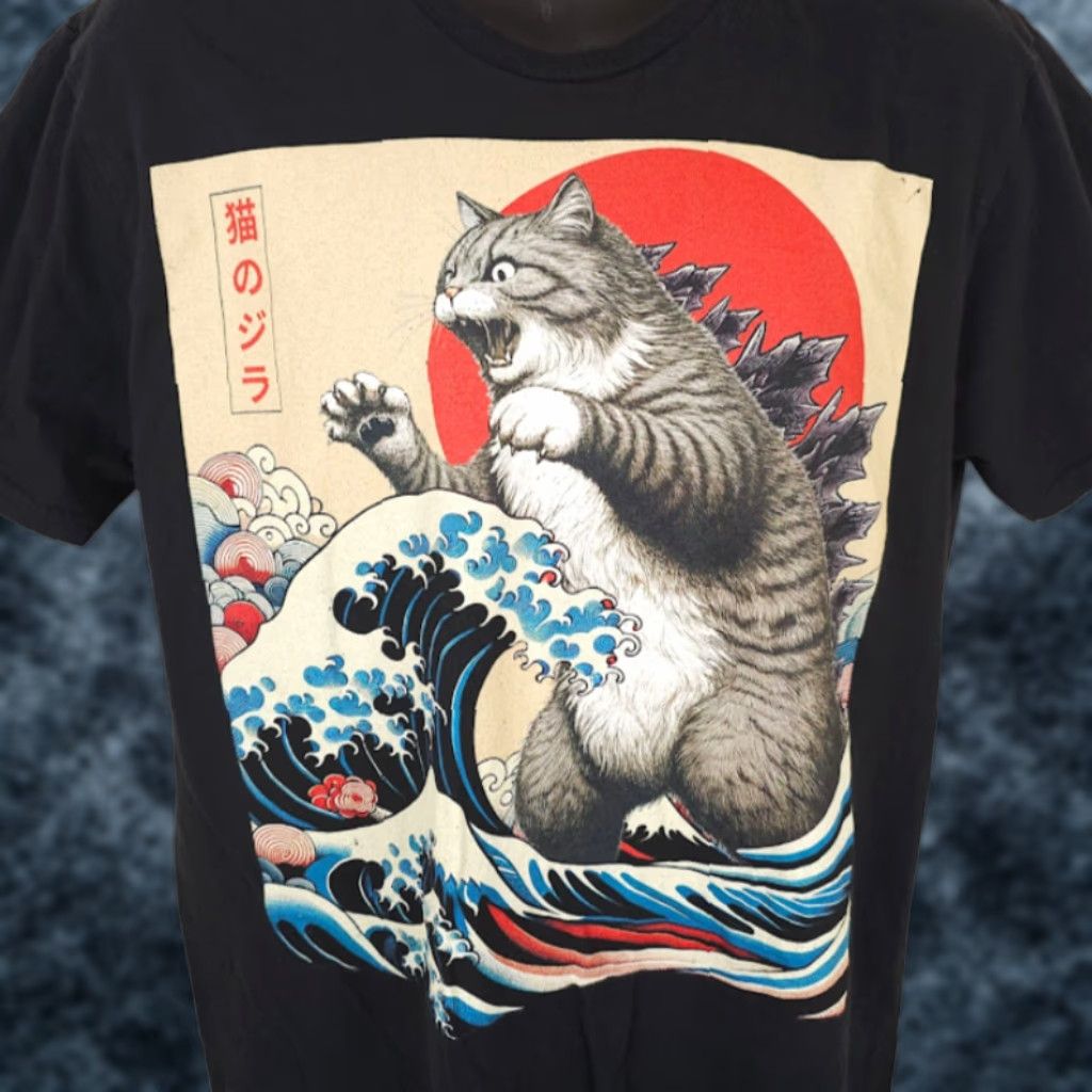 Gildan Catzilla T Shirt Mens Size Large Kaiju Japanese Art Tee Size US L / EU 52-54 / 3 - 1 Thumbnail