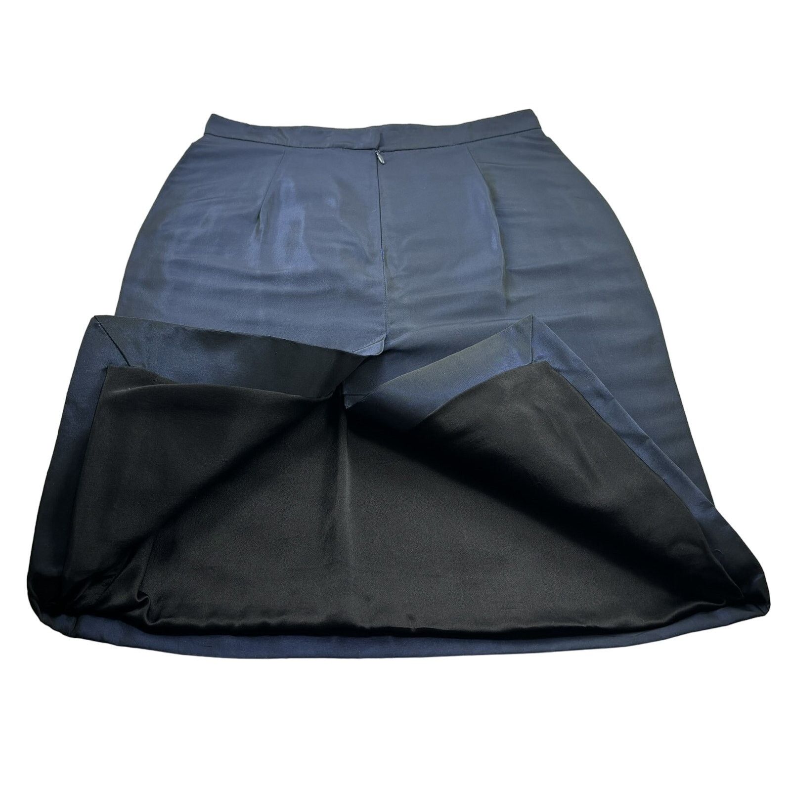 Proenza Schouler Proenza Schouler Navy Blue Silk Skirt 4 Shimmer Metallic Size 27" / US 4 / IT 40 - 4 Thumbnail