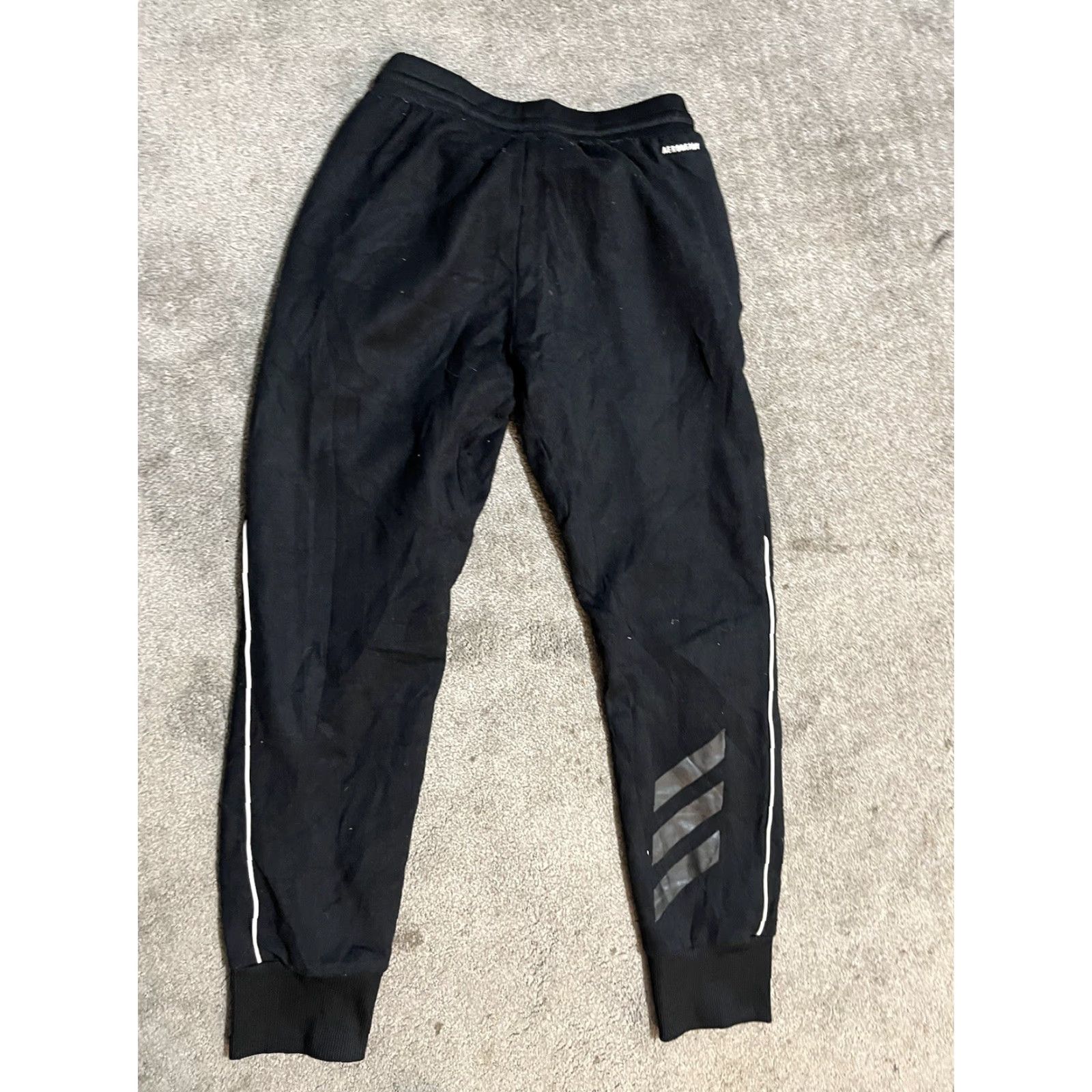 Adidas Adidas Basketball Club Mens Joggers Sweatpants Athletic Training Small Black Cotton Blend Fleece Pockets Side Stripe Adjustable Waist Size US 29 - 3 Thumbnail