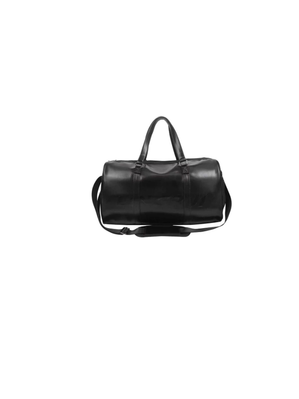 Other Black Large Leather Travel Duffel Bag, Weekender Bag Size ONE SIZE - 5 Thumbnail