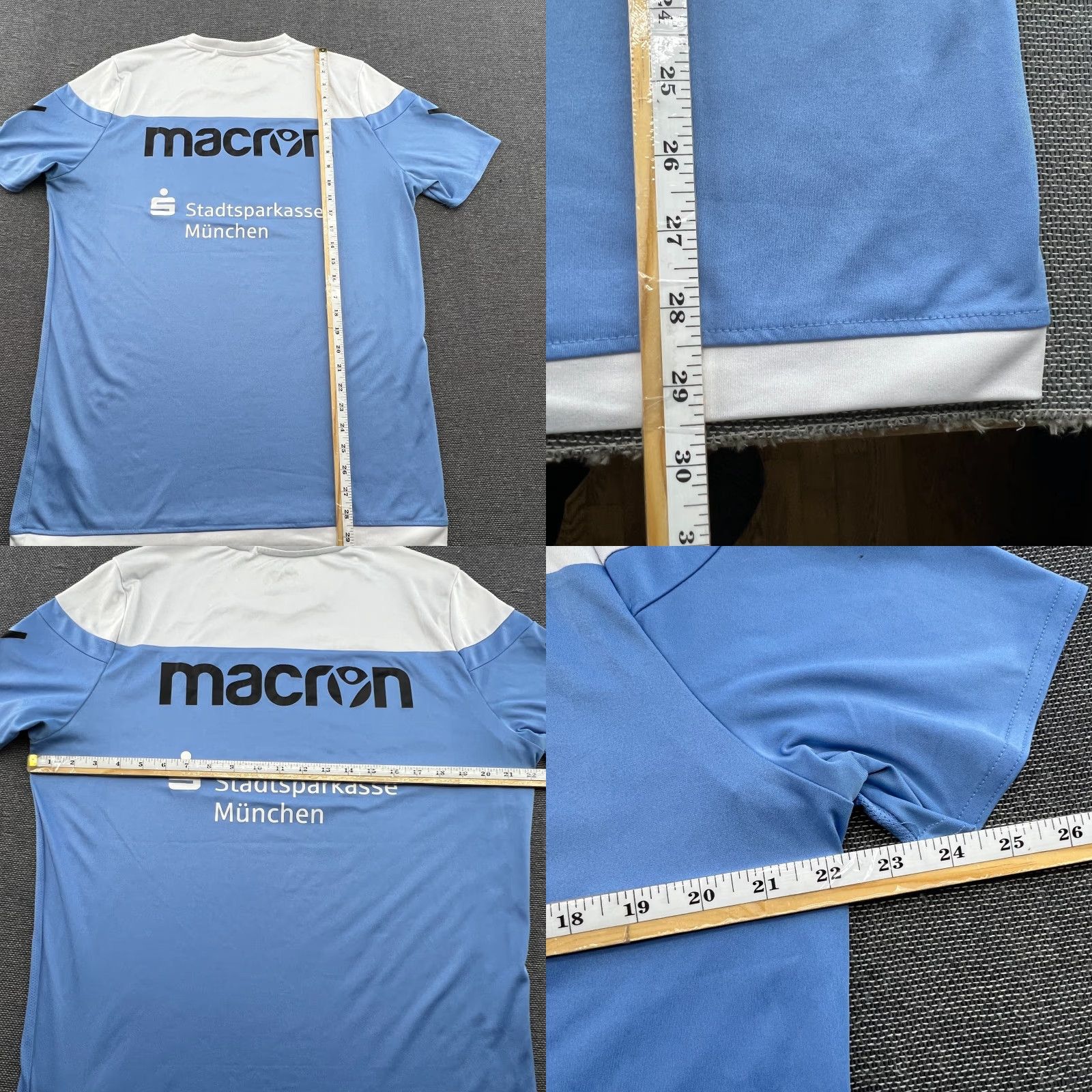 Macron TSV 1860 München Training Mens Football Jersey XL Macron Soccer Shirt Short Sleeve Blue Polyester Moisture Wicking Quick Dry Athletic Sport Jersey Men Size US XL / EU 56 / 4 - 9 Thumbnail