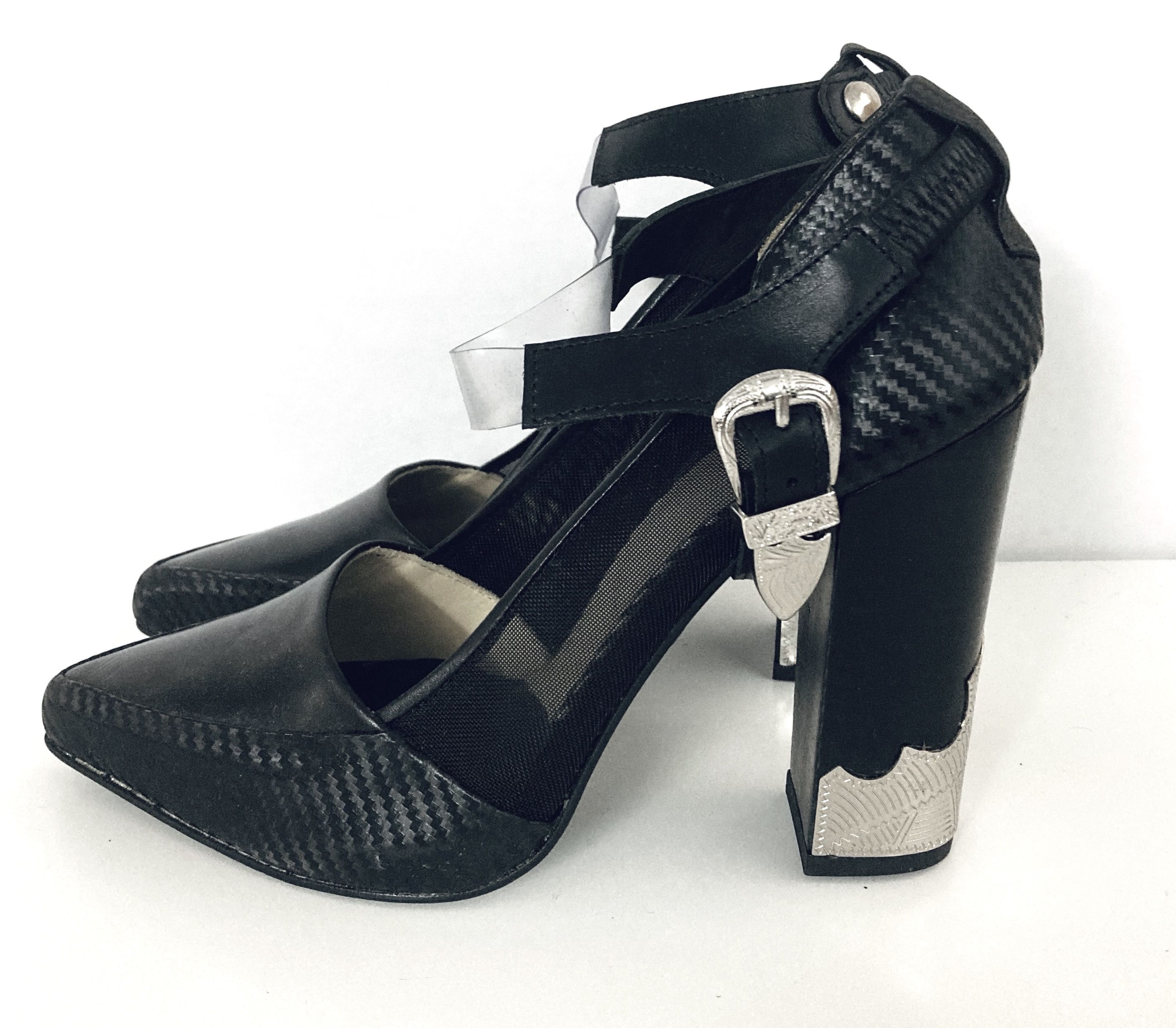Giuseppe Zanotti Toga Pulla Western Style Silver Capped Block Heels Size US 6 / IT 36 - 1 Thumbnail