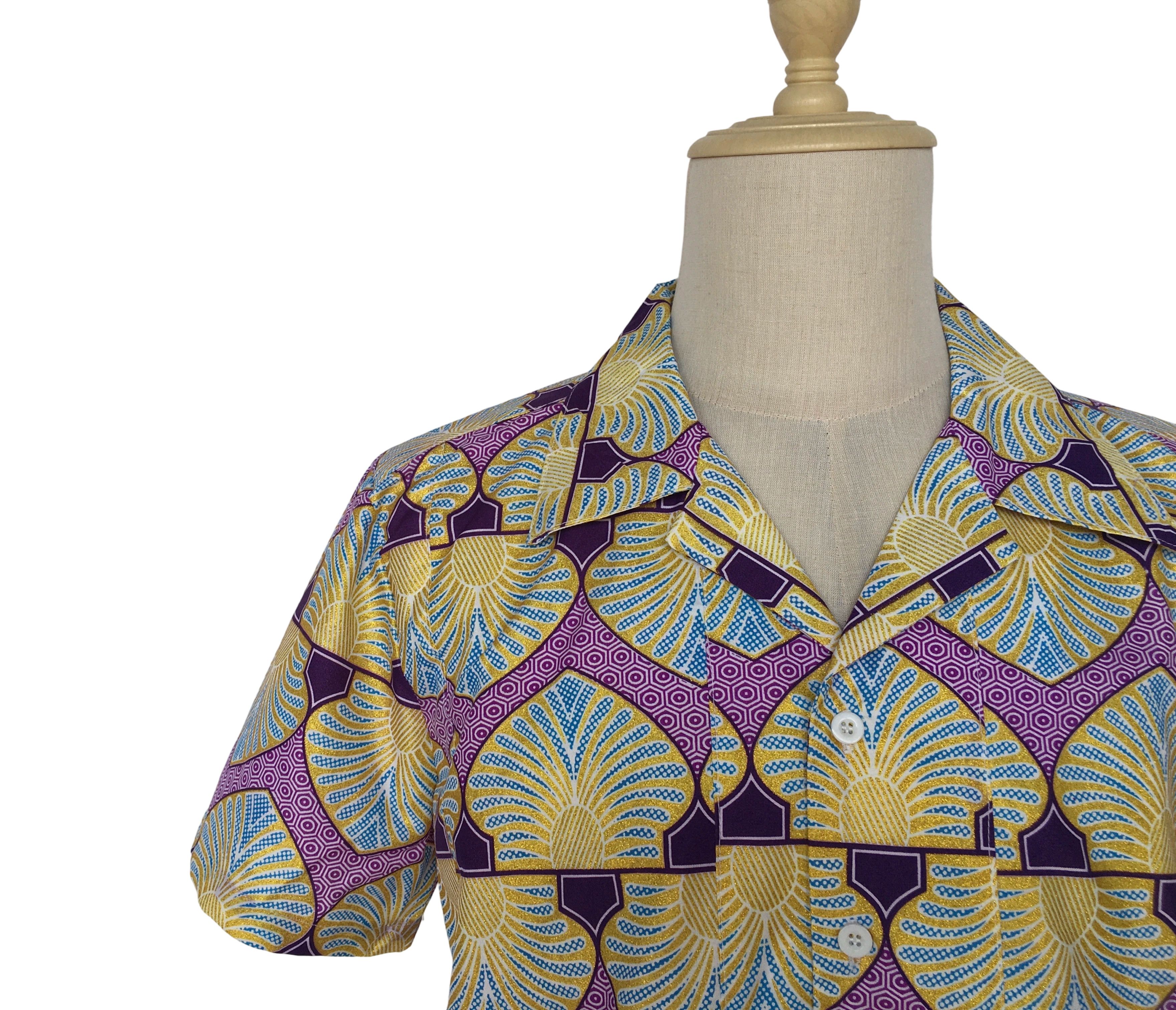 Other African Wax Print Men Shirt Performance Costumes Size US M / EU 48-50 / 2 - 5 Thumbnail