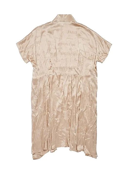 Balenciaga oc11z0825 Bal Paris Allover Oversized Dress in Beige Size XS / US 0-2 / IT 36-38 - 2 Thumbnail