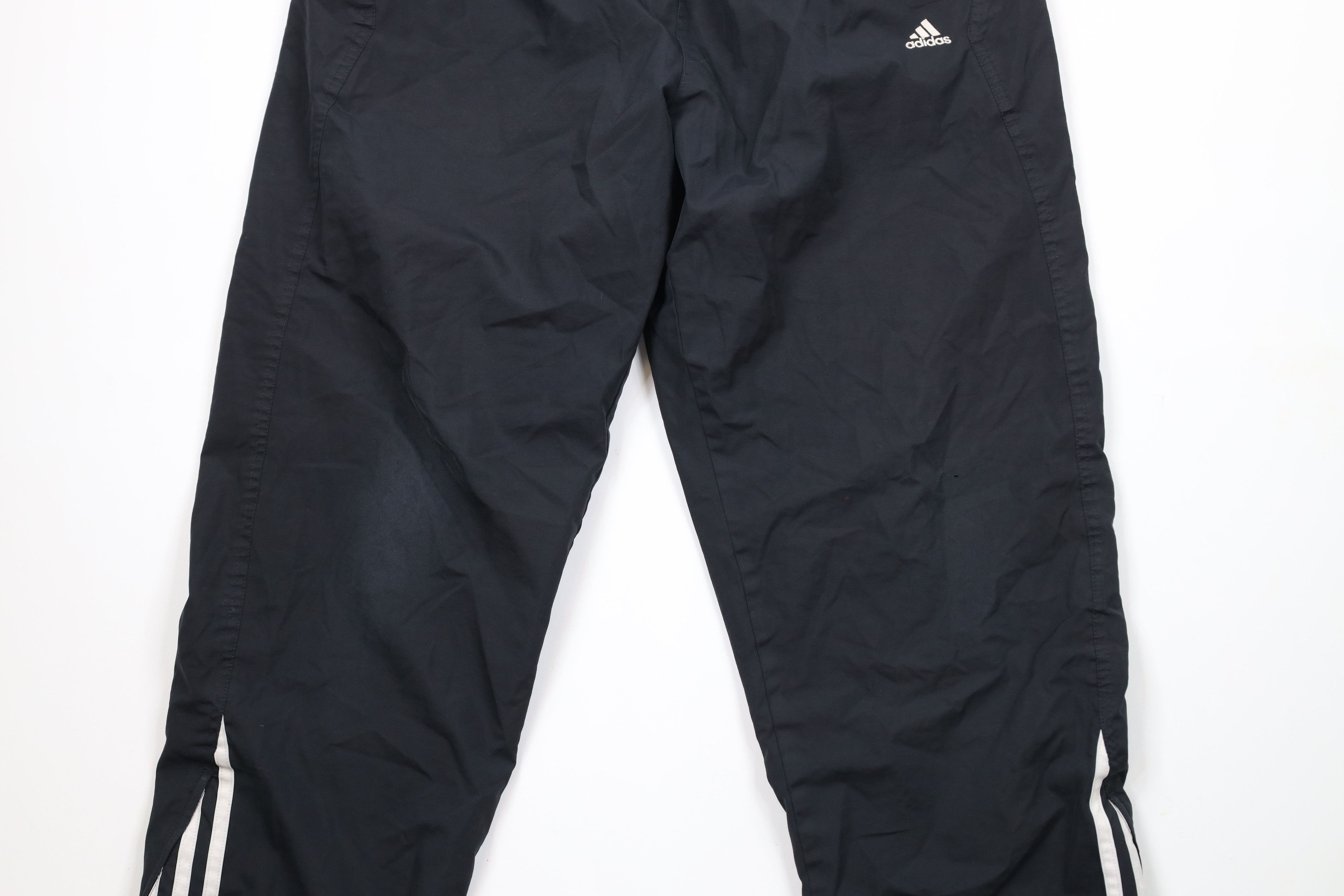 Adidas × Vintage Vintage 90s Adidas Spell Out Lined Wide Leg Pants Black Size US 36 / EU 52 - 3 Thumbnail