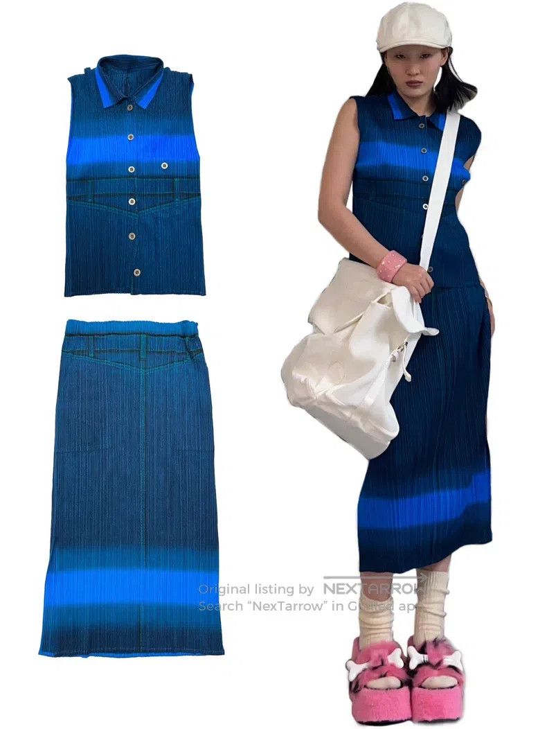 Issey Miyake Issey Miyake Denim Blue Vest Size L / US 10 / IT 46 - 1 Thumbnail