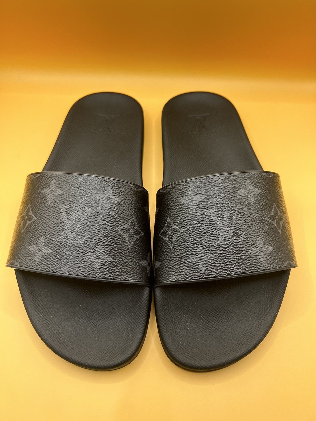 image of Louis Vuitton Waterfront Mule Shoes Slides in Black, Men's (Size 6.5)