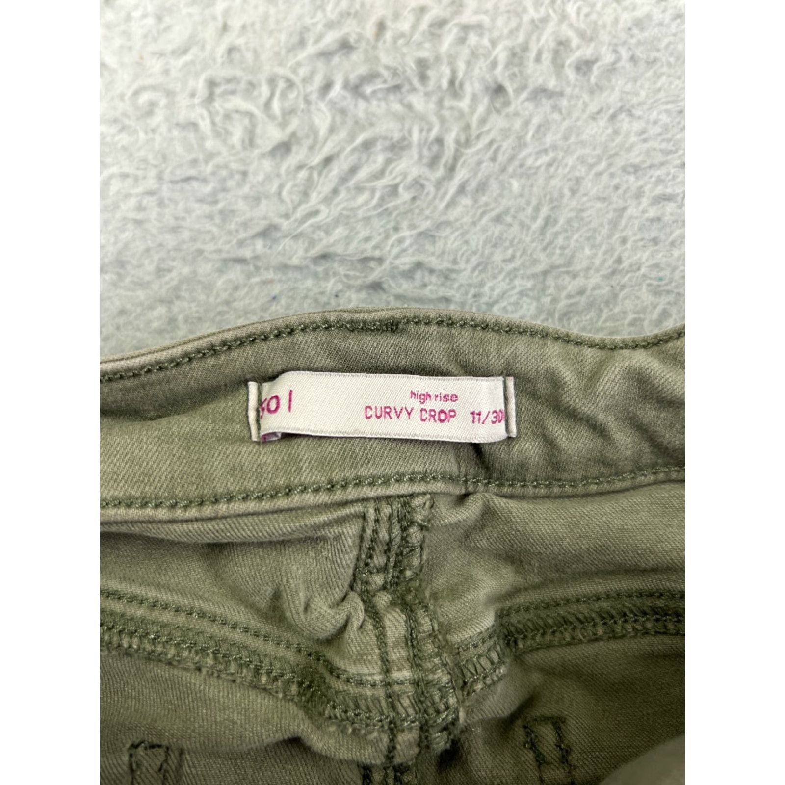 Vintage SO Jeans Women’s Jeans Crop Mid Rise 26x23 Green Denim Cotton Blend 11 Regular Mens Womens Boys Girls Size 32" / US 10 / IT 46 - 6 Thumbnail