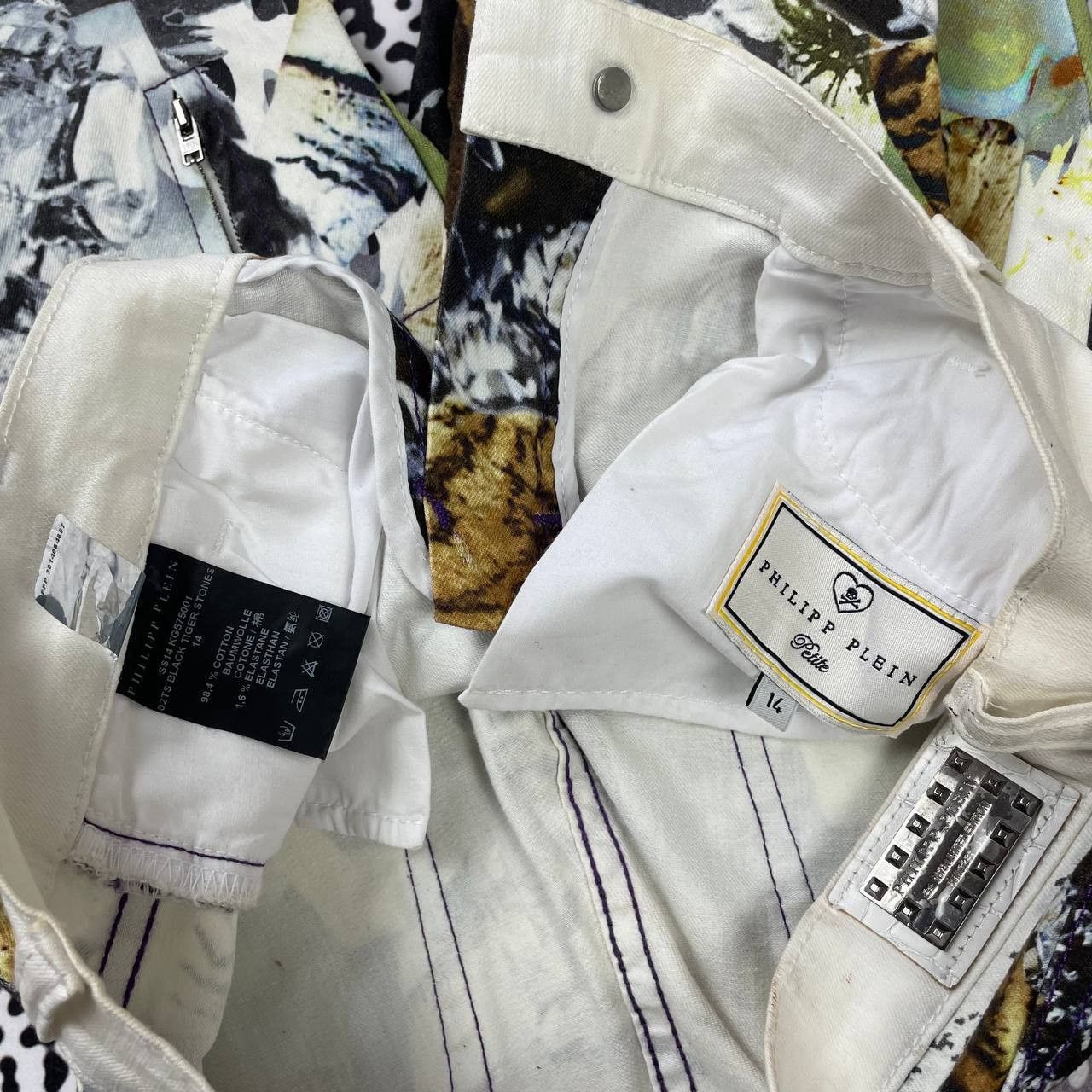 Philipp Plein Vintage Y2K Philipp Plein Tiger Animal Jeans Luxury Style Size 28" / US 6 / IT 42 - 22 Thumbnail