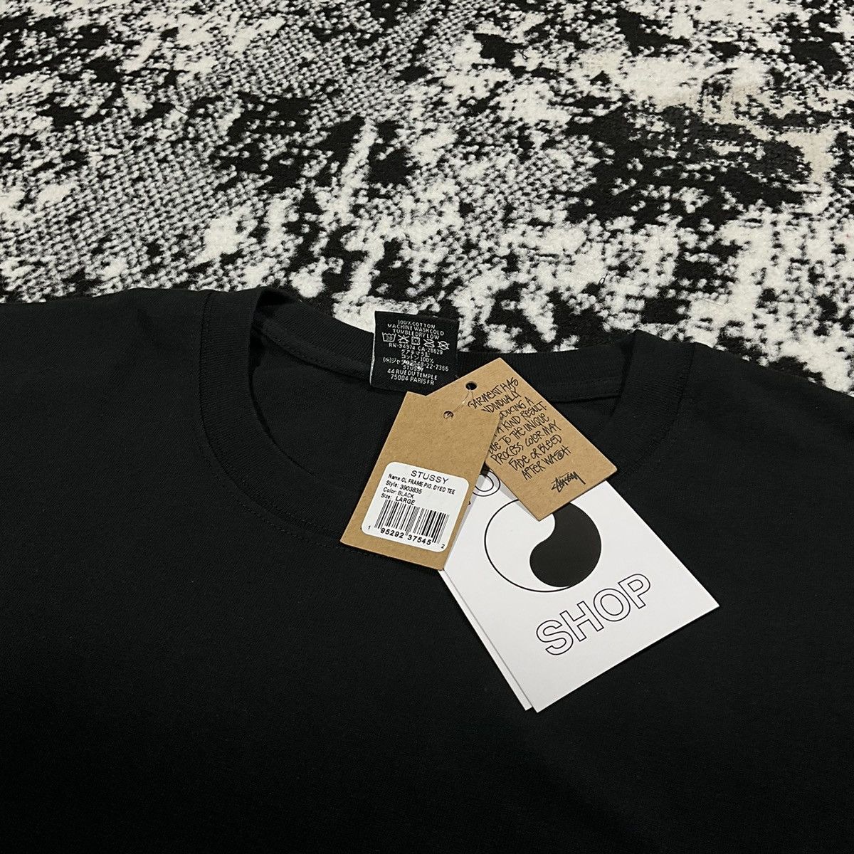 Stussy STUSSY OL FRAME PIGMENT DYED TEE IN BLACK - L Size US L / EU 52-54 / 3 - 6 Thumbnail