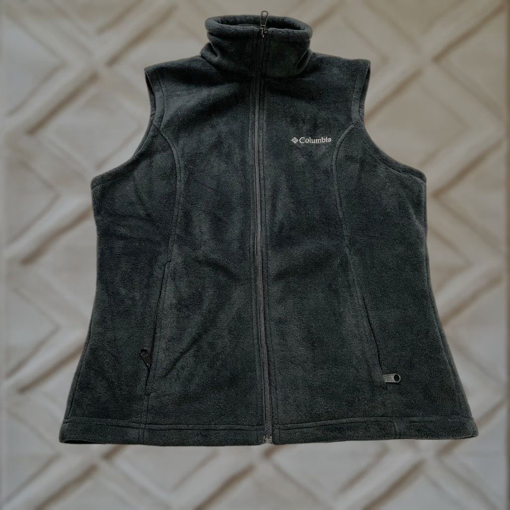 Vintage Columbia Vest Women M Benton Springs Fleece Full Zip Pockets Black Size M / US 6-8 / IT 42-44 - 1 Thumbnail