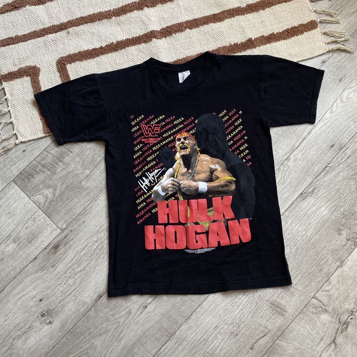 image of Vintage x Wwe Very Deadstock 1991 Hulk Hogan Wwf Titansports T Shirt in Black, Men's (Size Small)