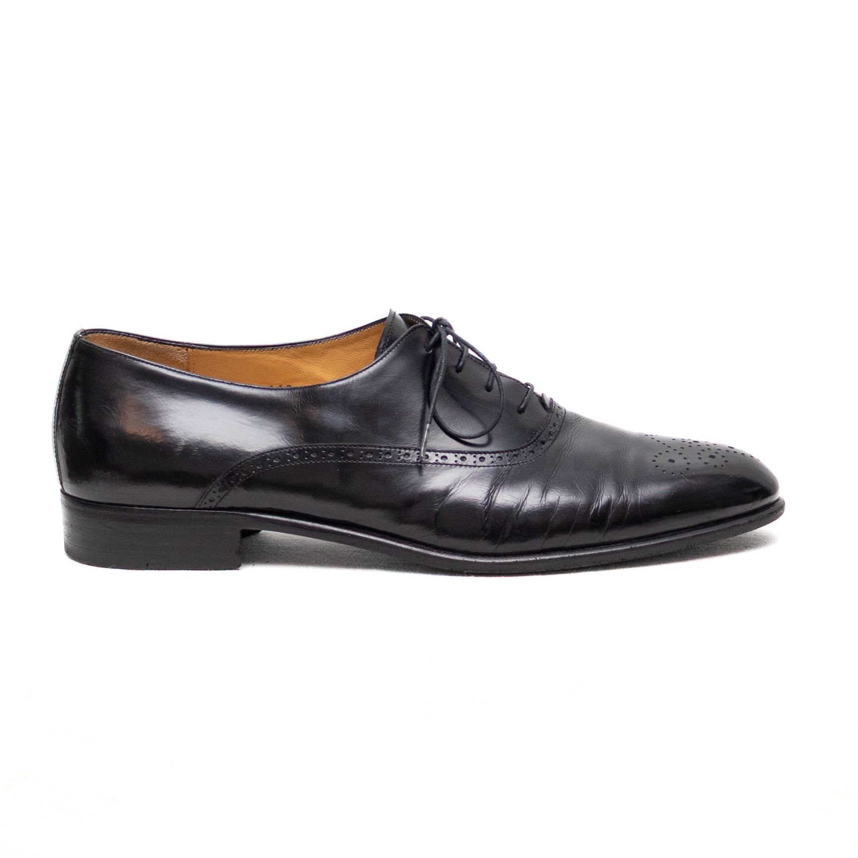 Salvatore Ferragamo Salvatore Ferragamo Black Leather Oxford Brogue Dress Shoes Size US 12 / EU 45 - 4 Thumbnail