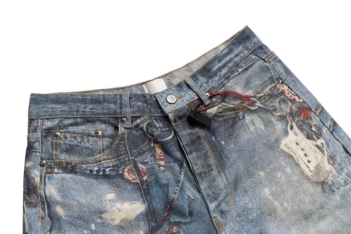 Other Patchwork Baggy Printed Loose Wide Leg Shorts Y2k Size US 31 - 5 Thumbnail