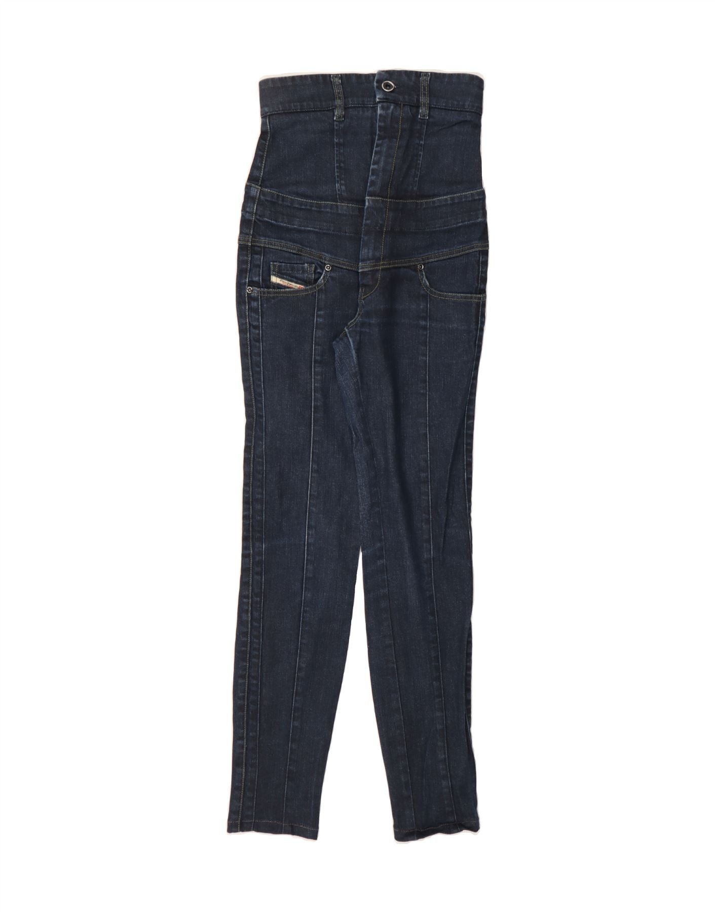 Diesel Womens High Waist Skinny Jeans W28 L30 Navy Blue Cotton Size 42" / US 20 - 1 Thumbnail