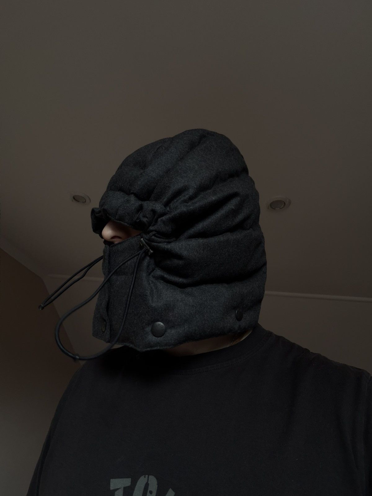 Moncler Moncler Balaclava Hat( Hood) One Size Gray Wool/Down Size ONE SIZE - 1 Thumbnail