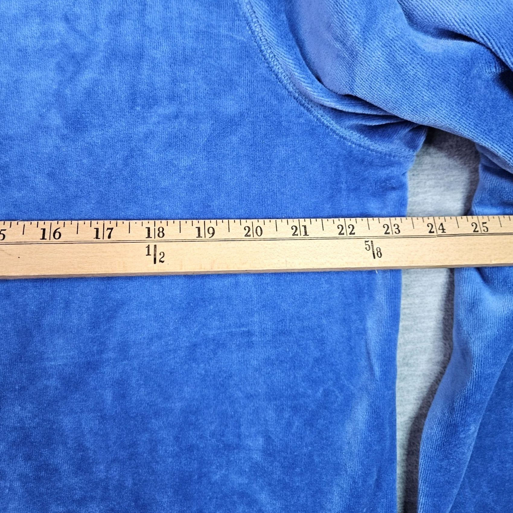 Vintage Appleseed's Women Pullover Sweatshirt XL Periwinkle Blue Velour Long Sleeve Casual Shirt Womens Size XL / US 12-14 / IT 48-50 - 3 Thumbnail