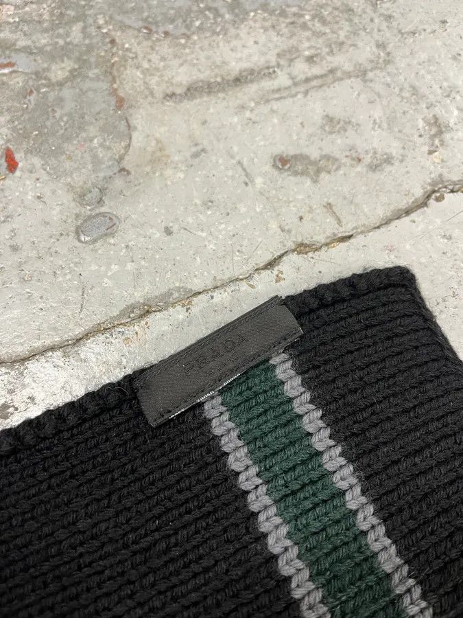 Prada 2000s Prada Grey & Green Wool Scarf Size ONE SIZE - 5 Thumbnail